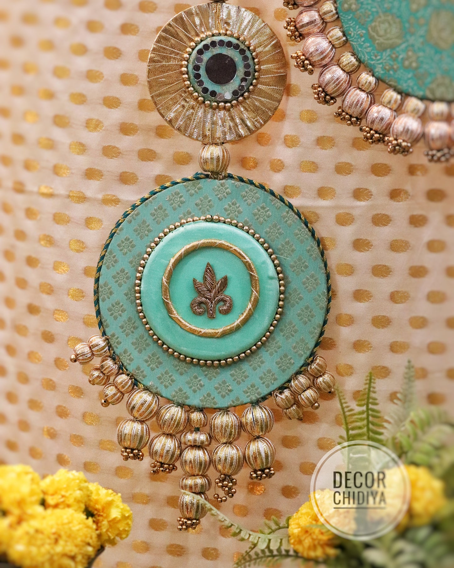 Jaladhi Temple Decor - Beautiful temple decor setup - Seagreen temple decor