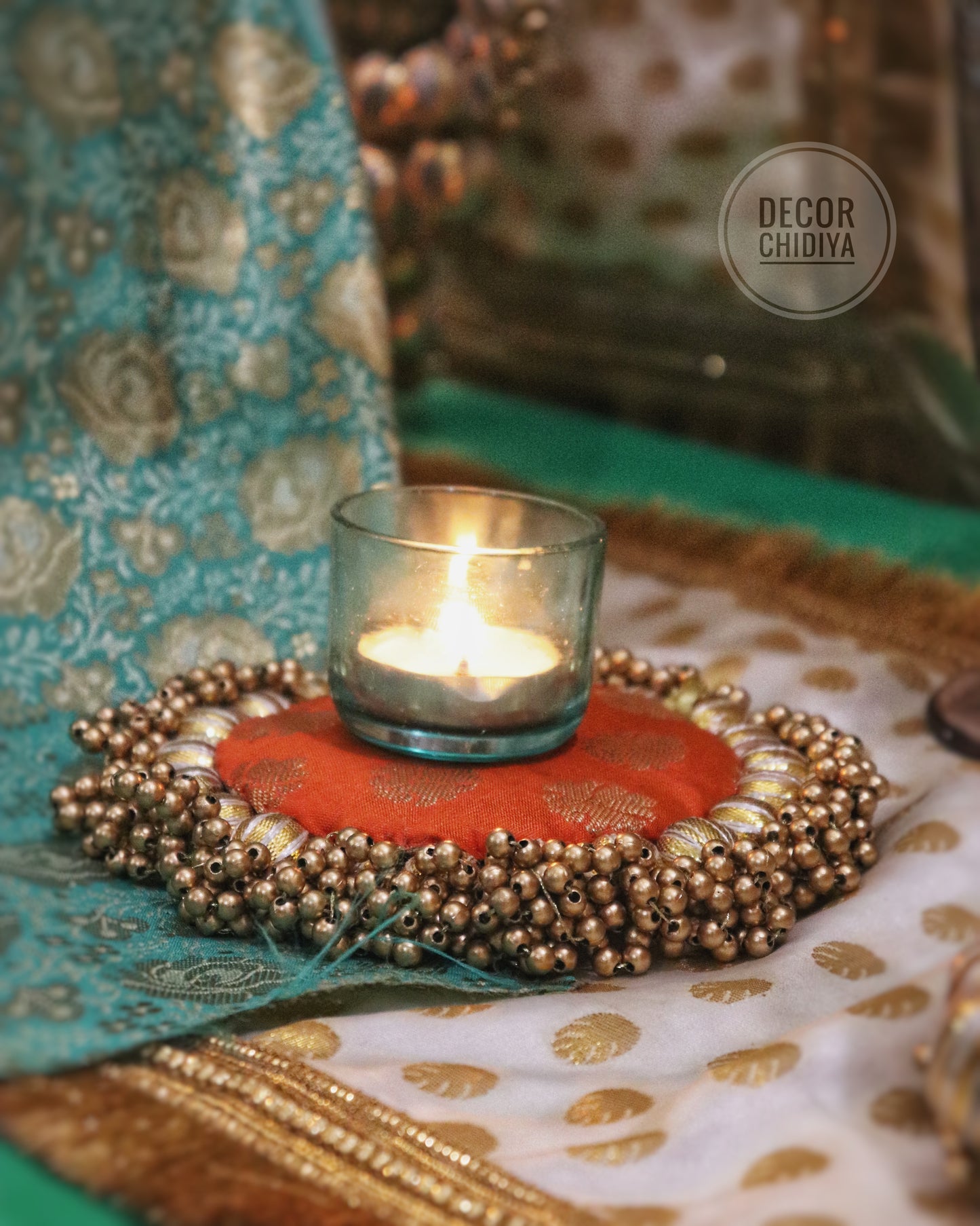 Jaladhi Temple Decor - Beautiful temple decor setup - Seagreen temple decor