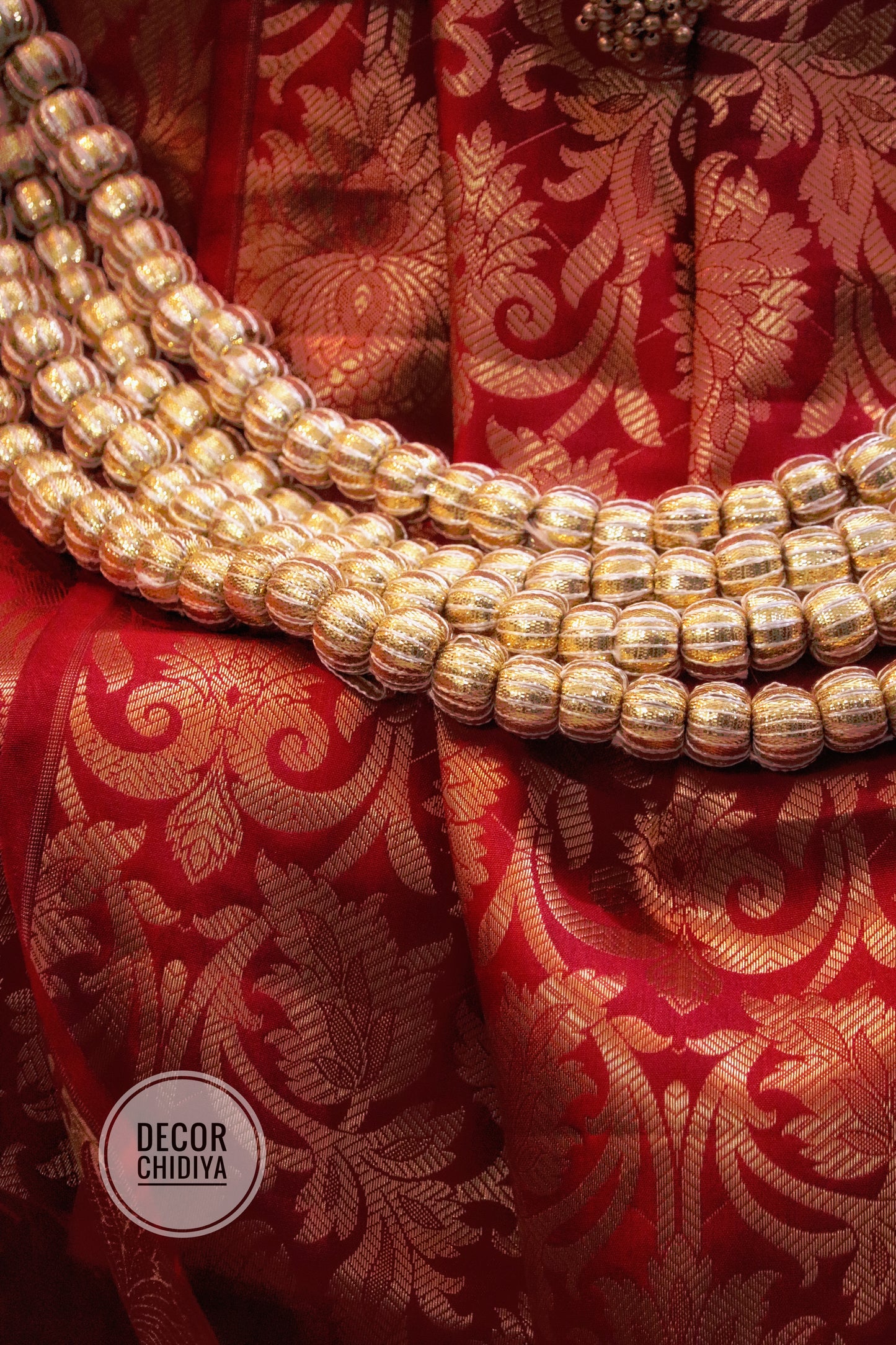 Swarna gulab Temple Decor - Beautiful temple decor setup - Rose red temple decor