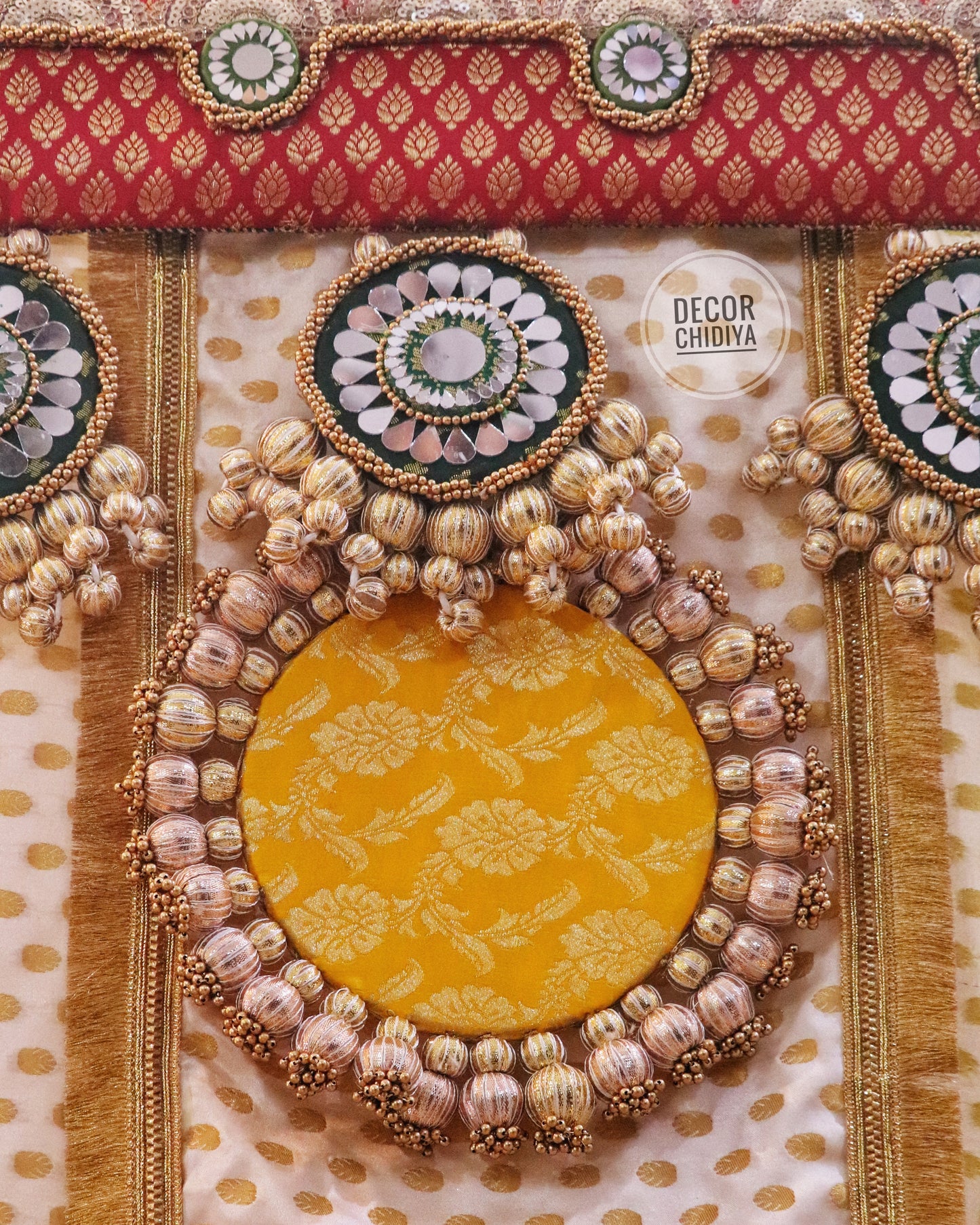 Bela Temple Decor - Beautiful temple decor setup - white and yellow temple decor