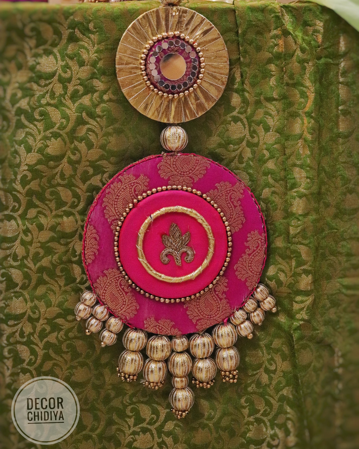 Amrai Temple Decor - Beautiful temple decor setup -Pastel green and red accents temple decor