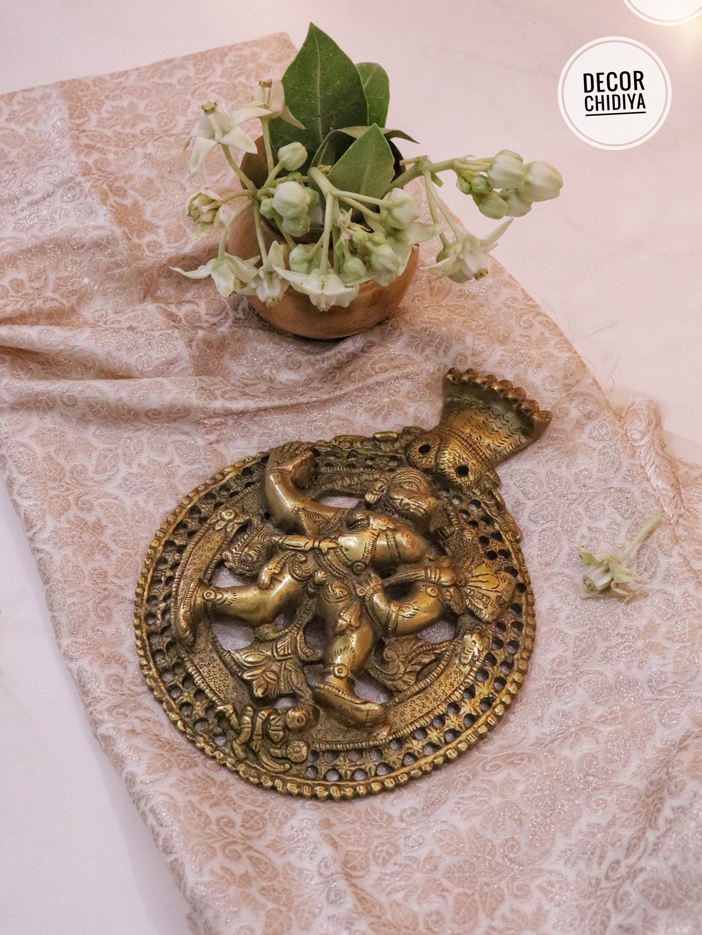 Antique hand carved prabhavali hanuman wall hanging