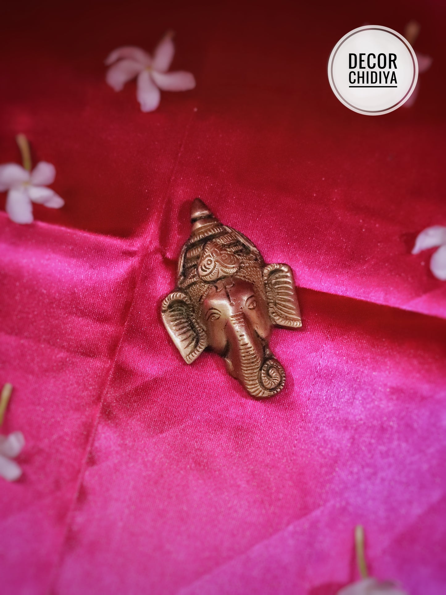 Antique hand carved vintage ganpati wall decor