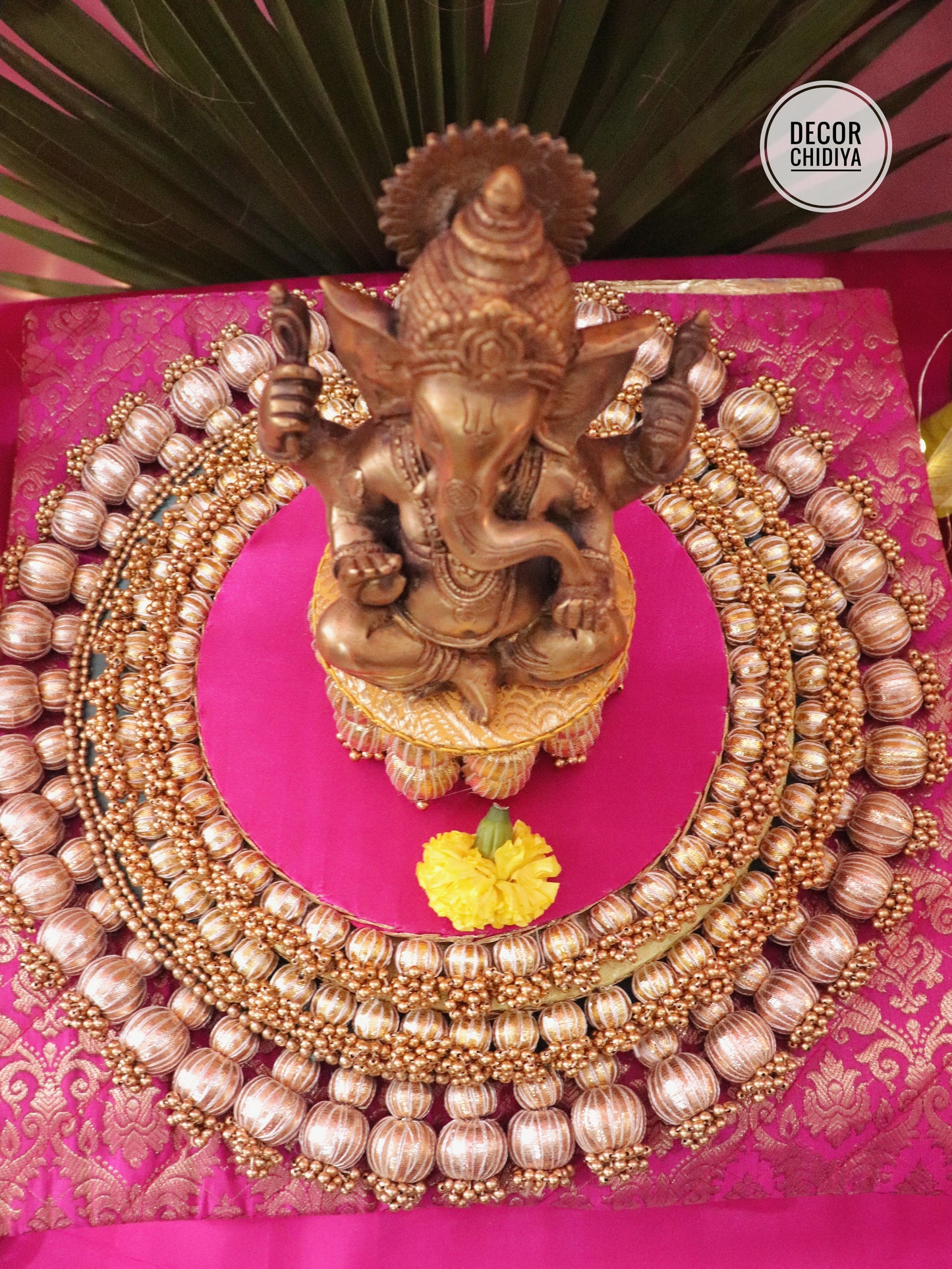 Kolam Katha – Pink Ganpati Table Decor Set (14 pcs)