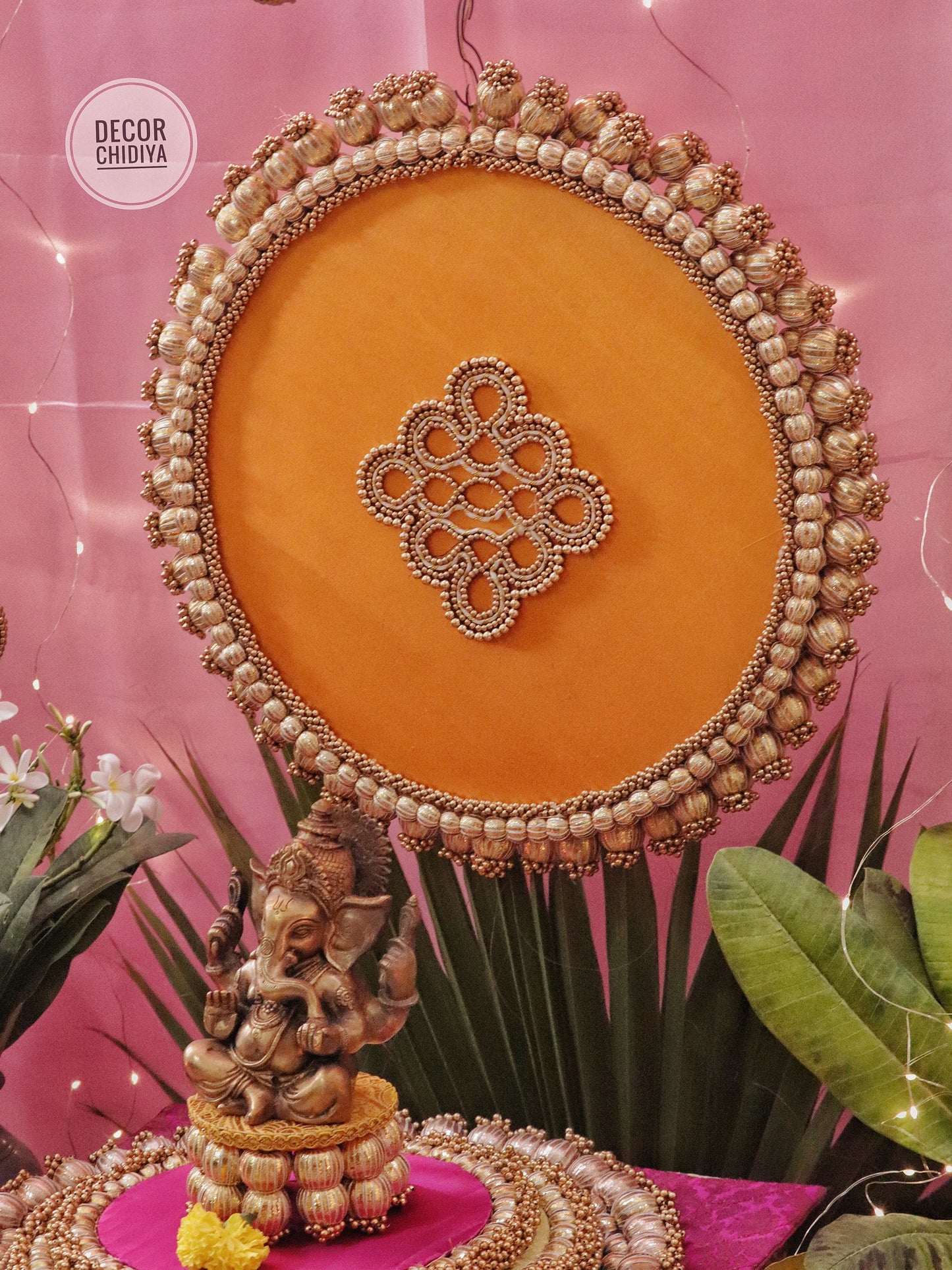 Kolam Katha – Pink Ganpati Table Decor Set (14 pcs)