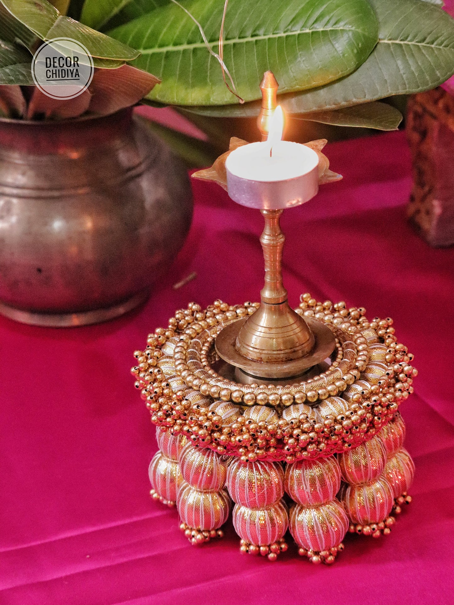 Kolam Katha – Pink Ganpati Table Decor Set (14 pcs)