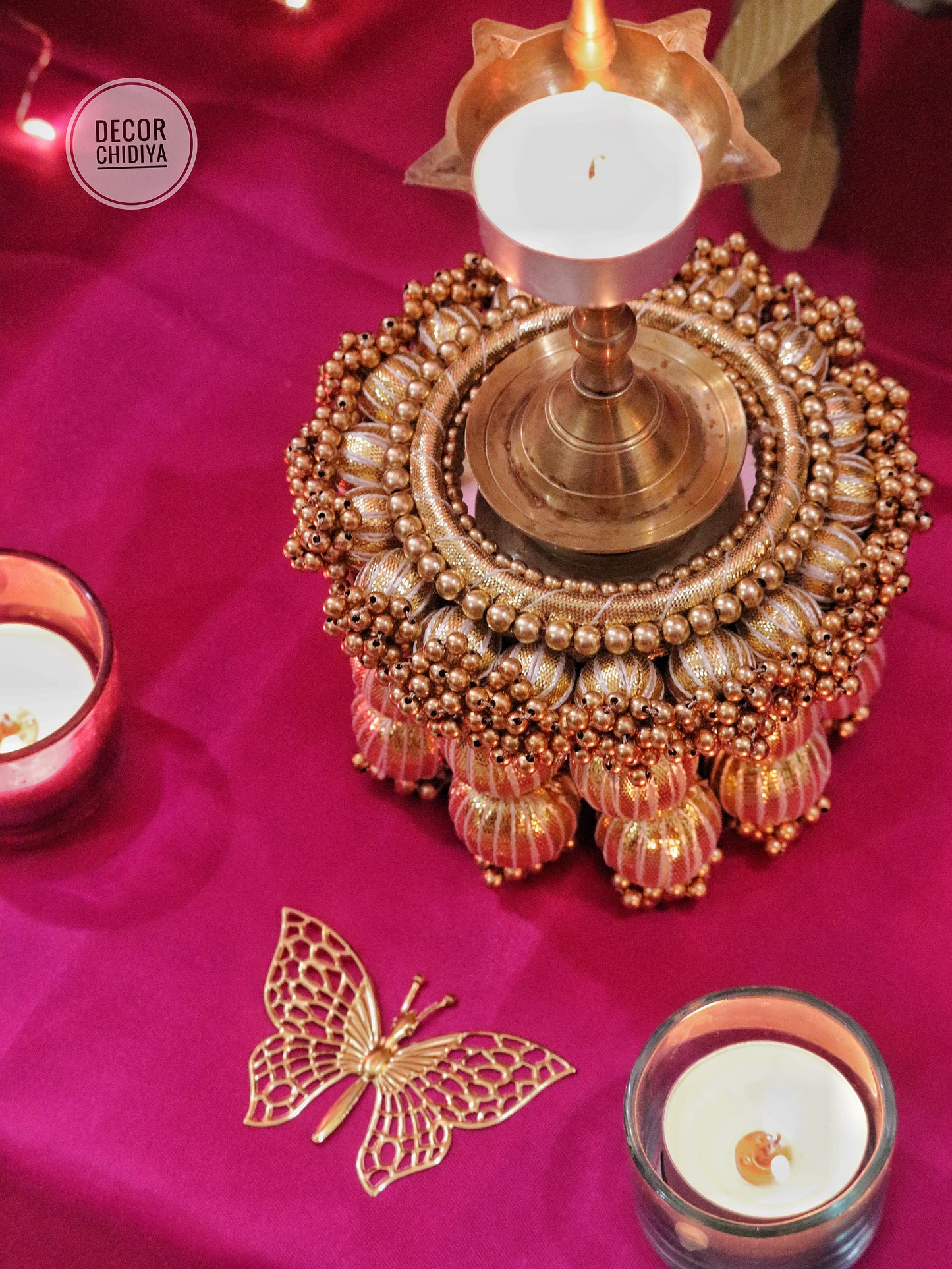 Kolam Katha – Pink Ganpati Table Decor Set (14 pcs)