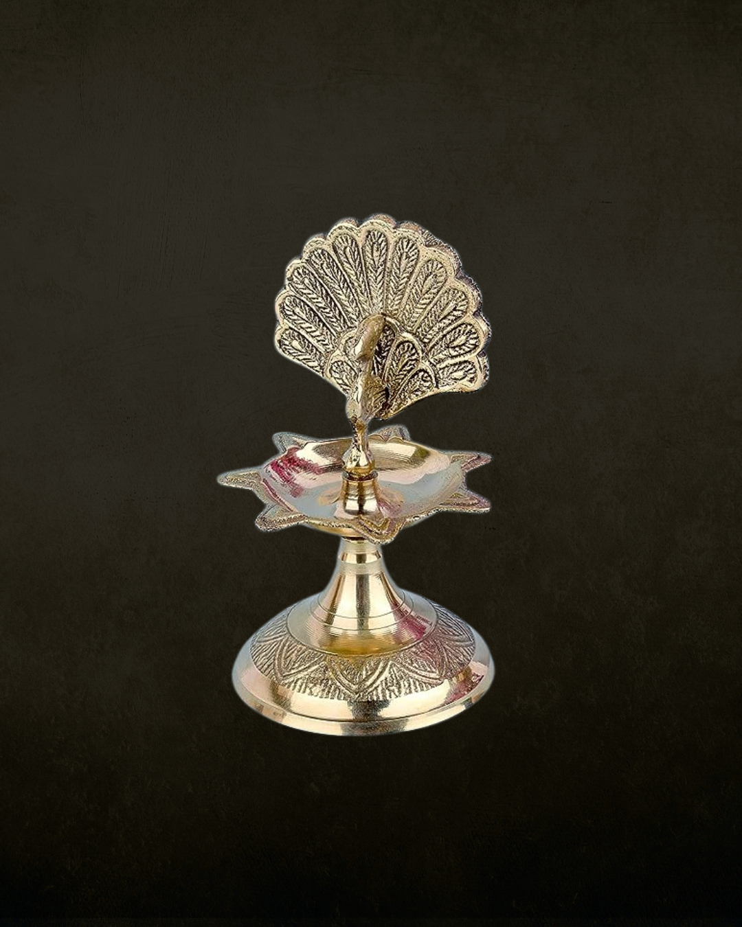 Handcrafted Brass Flying Peacock Kerala Samai Deepam Puja Diya