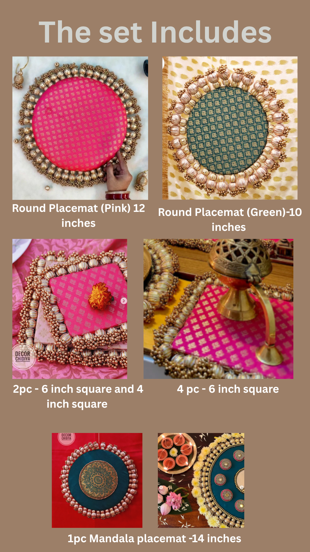Roma _Roopaul x Decorchidiya – Full Mandir Decor Set (12 pcs, Mandir not included)
