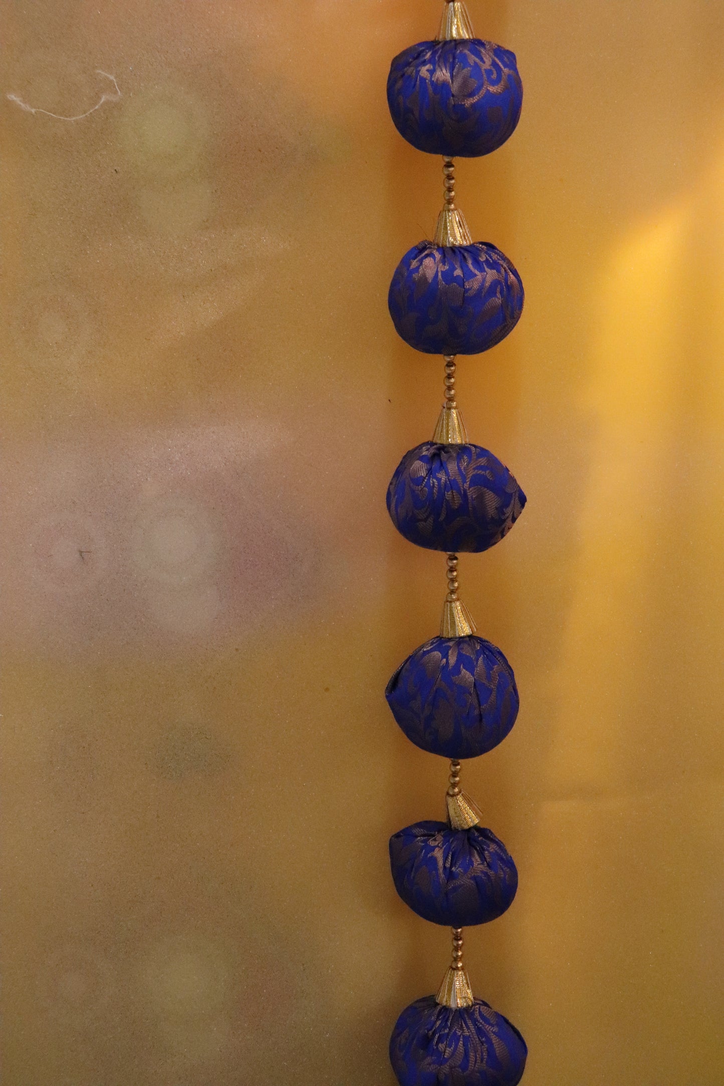 Brocade Baubles: Elegant Ball Hangings - Cobalt Blue