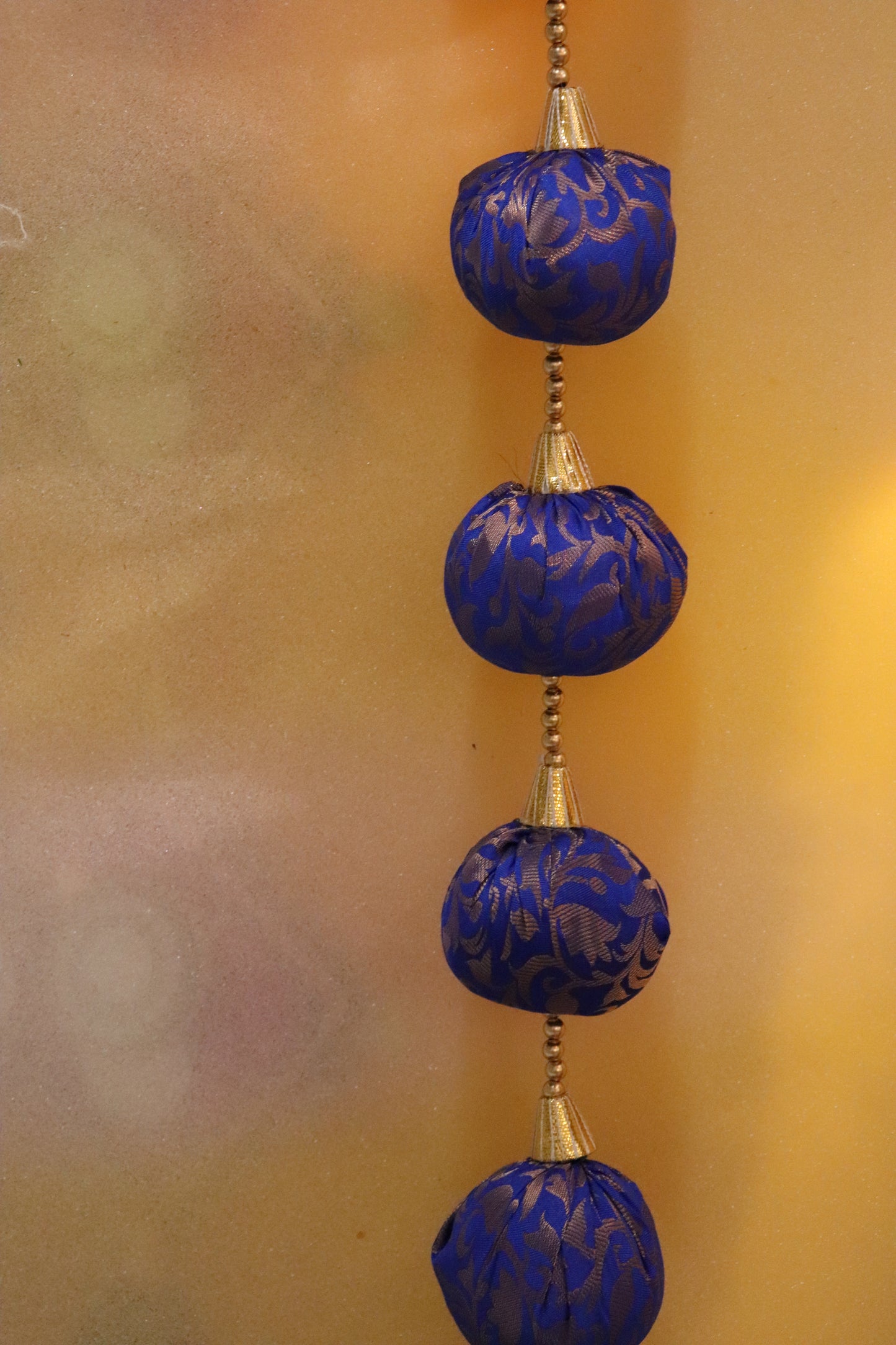 Brocade Baubles: Elegant Ball Hangings - Cobalt Blue