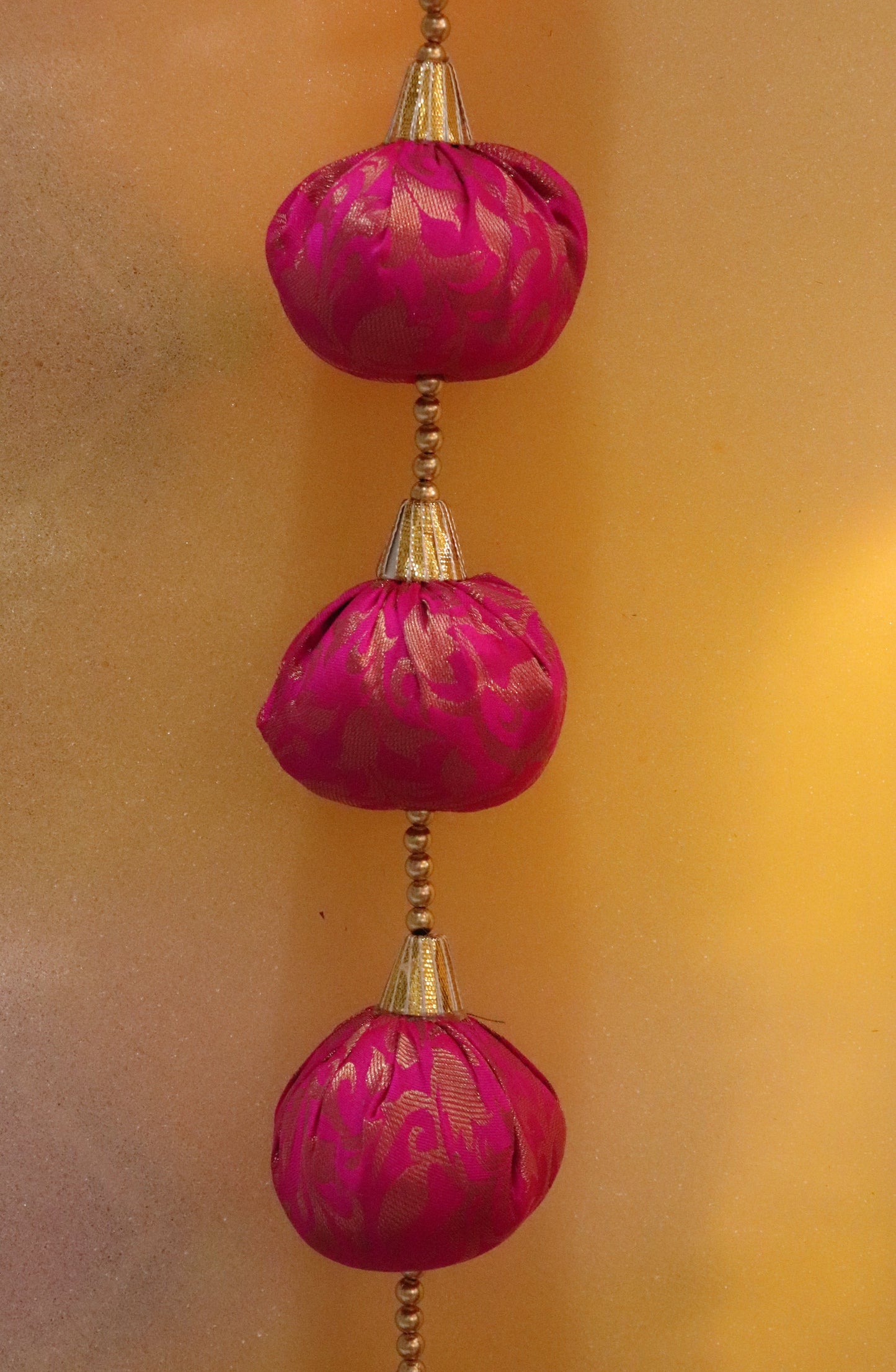 Brocade Baubles: Elegant Ball Hangings - Pink