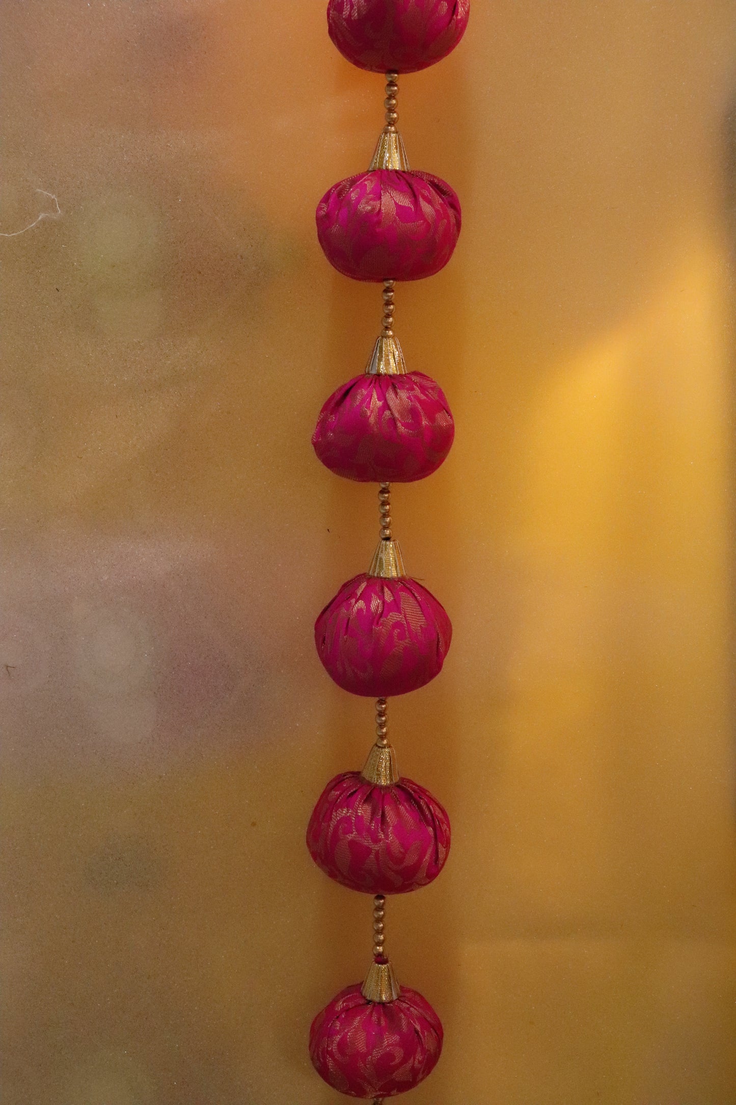 Brocade Baubles: Elegant Ball Hangings - Pink