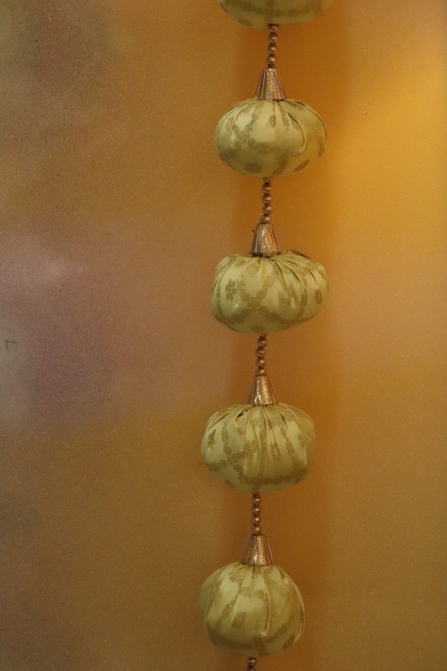 Brocade Baubles: Elegant Ball Hangings - Yellow