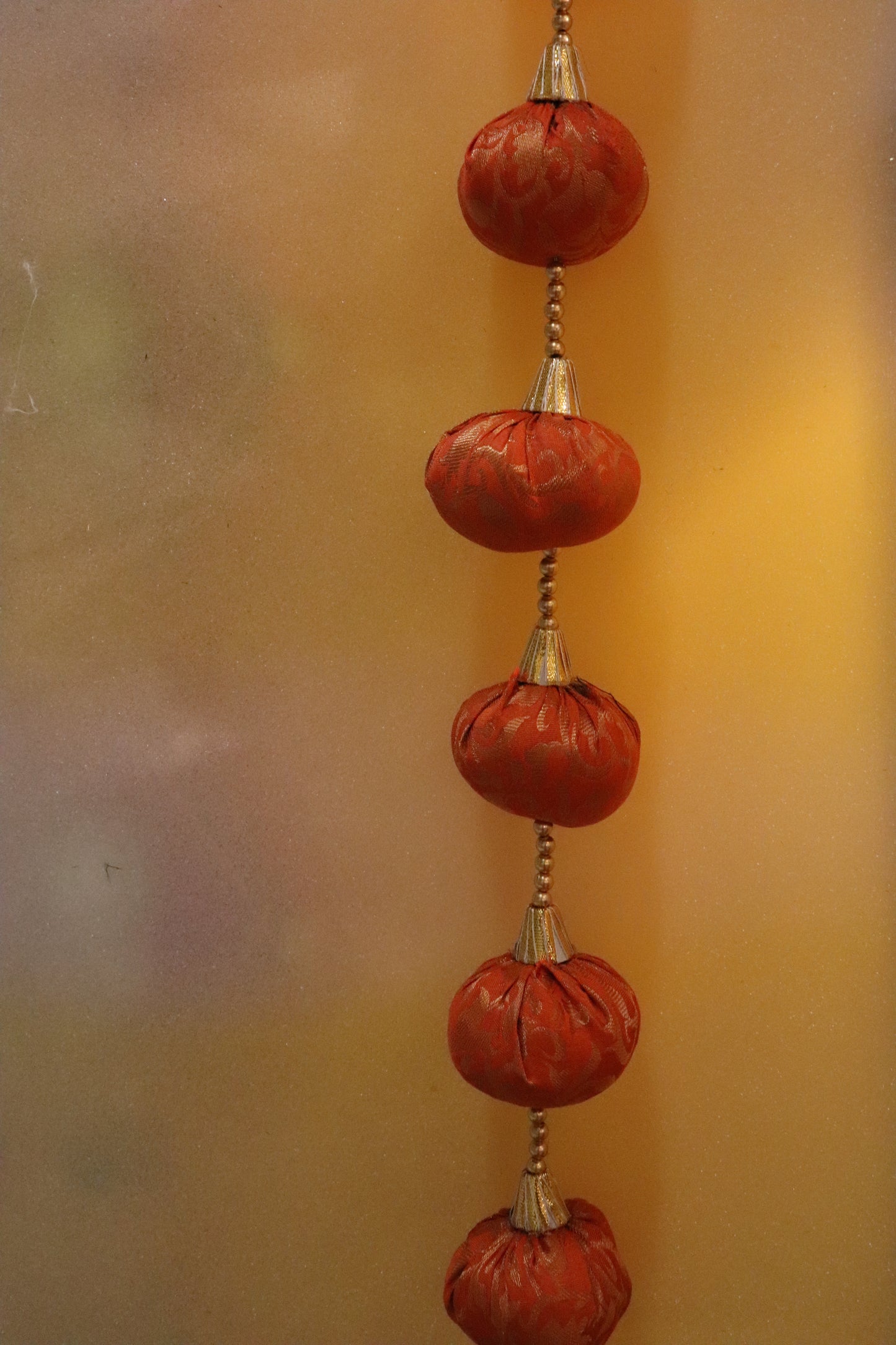Brocade Baubles: Elegant Ball Hangings - orange