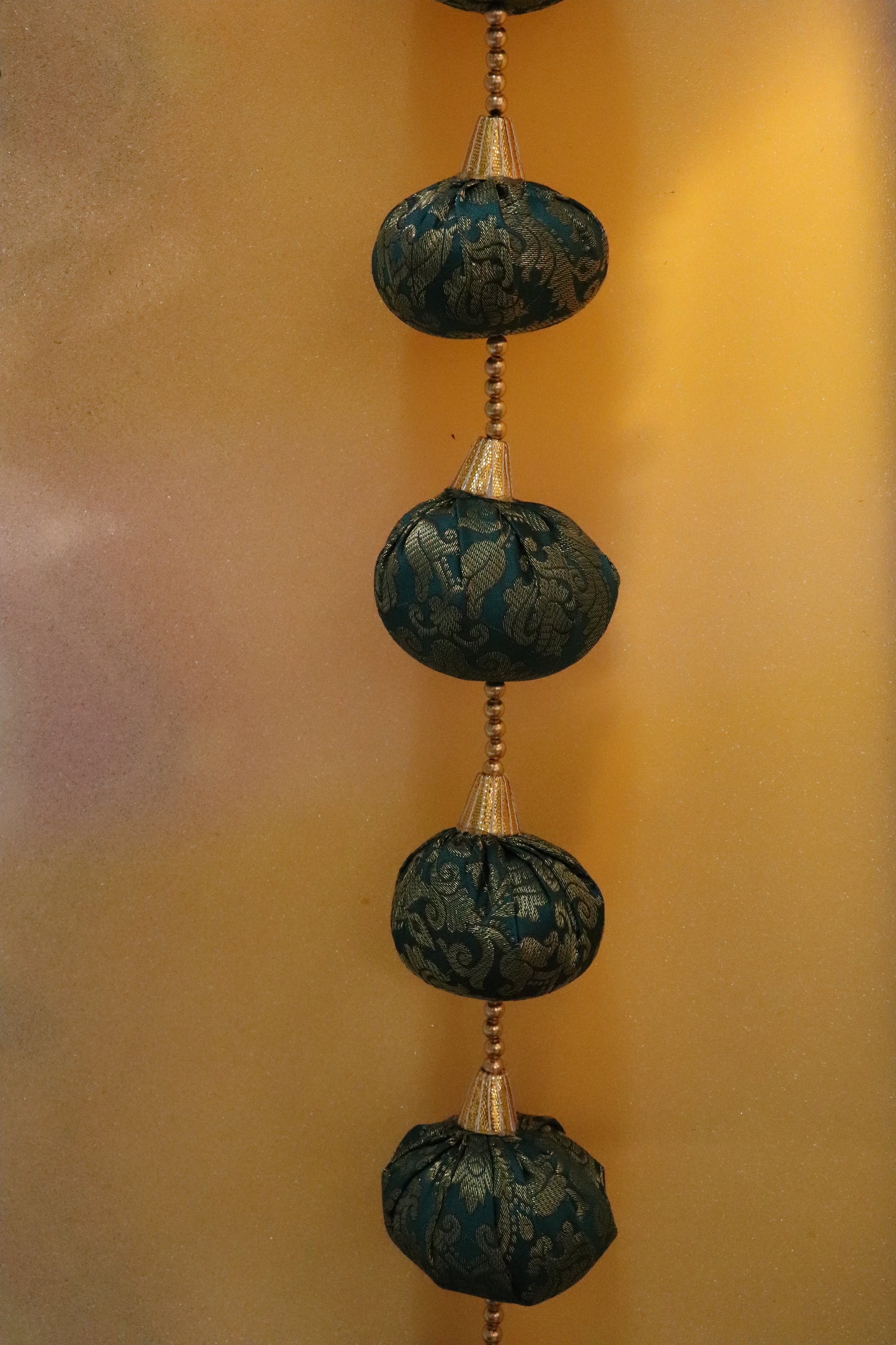 Brocade Baubles: Elegant Ball Hangings - Green