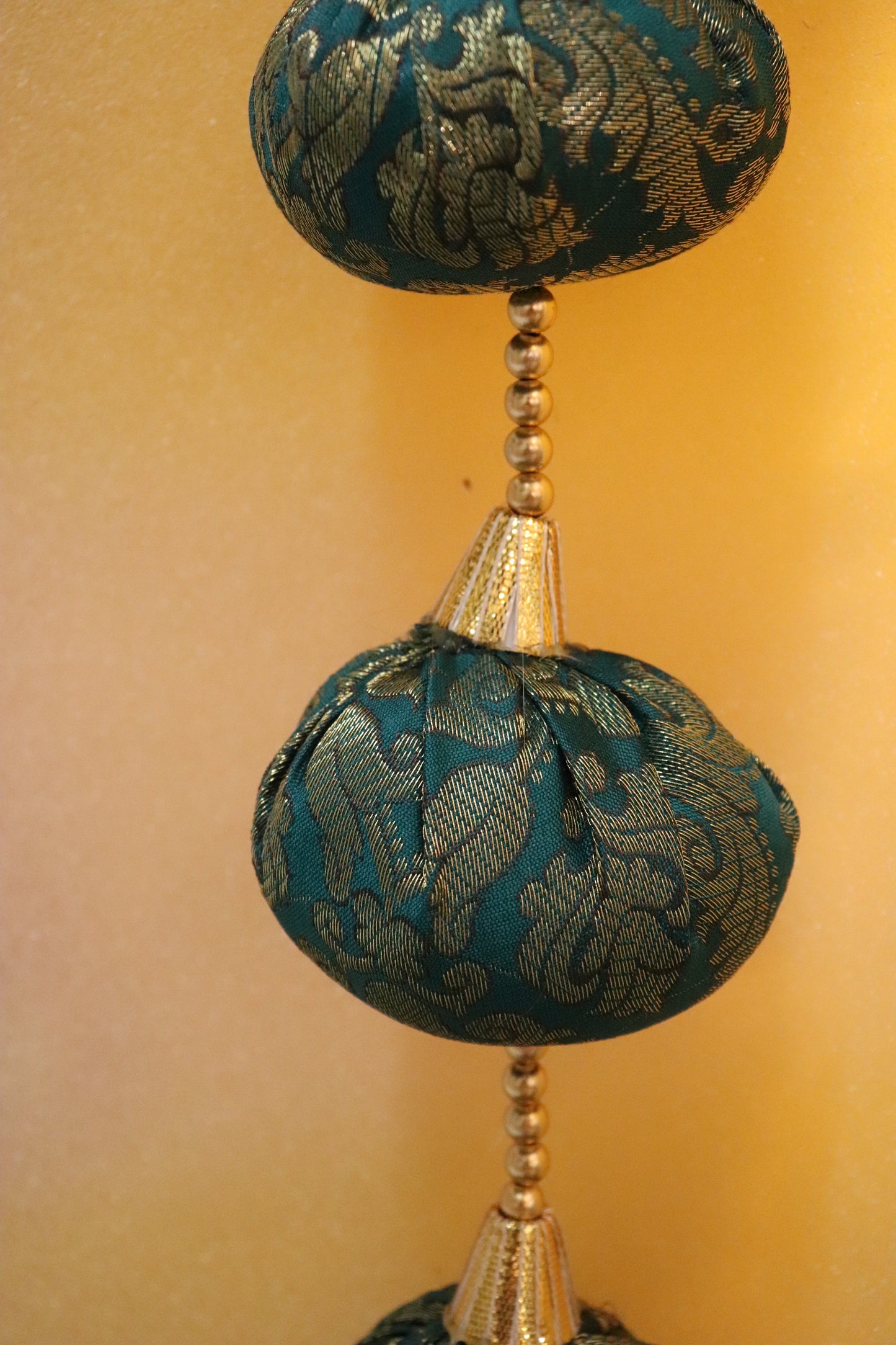 Brocade Baubles: Elegant Ball Hangings - Green