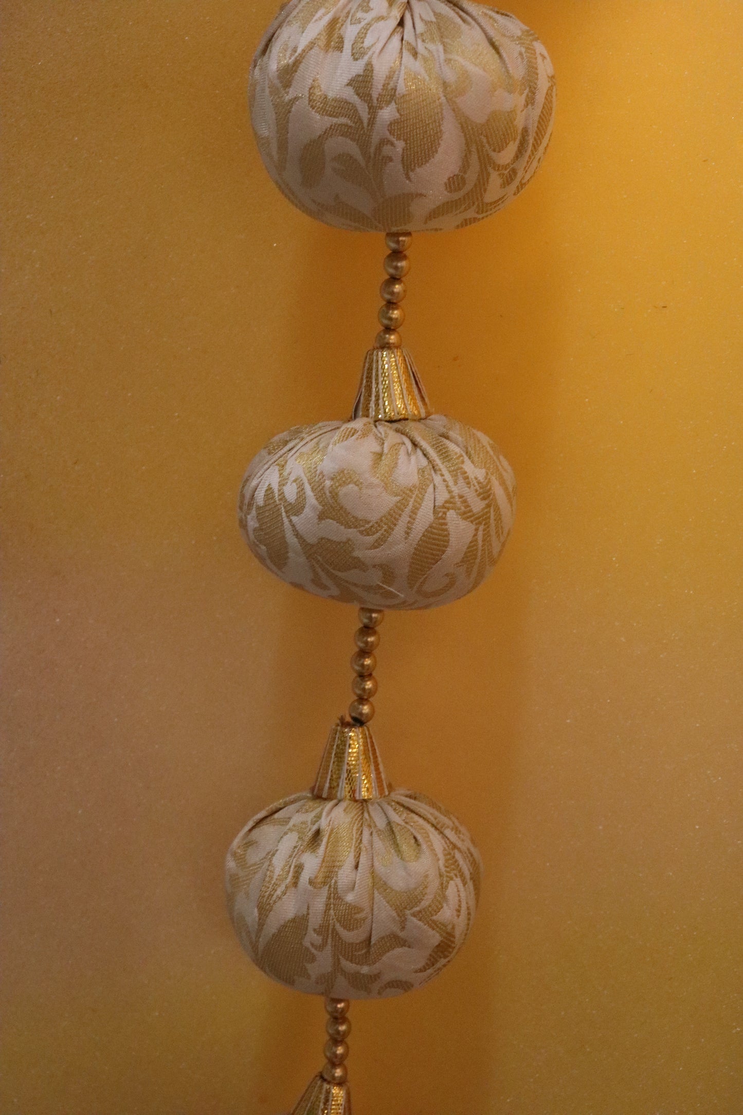Brocade Baubles: Elegant Ball Hangings -White