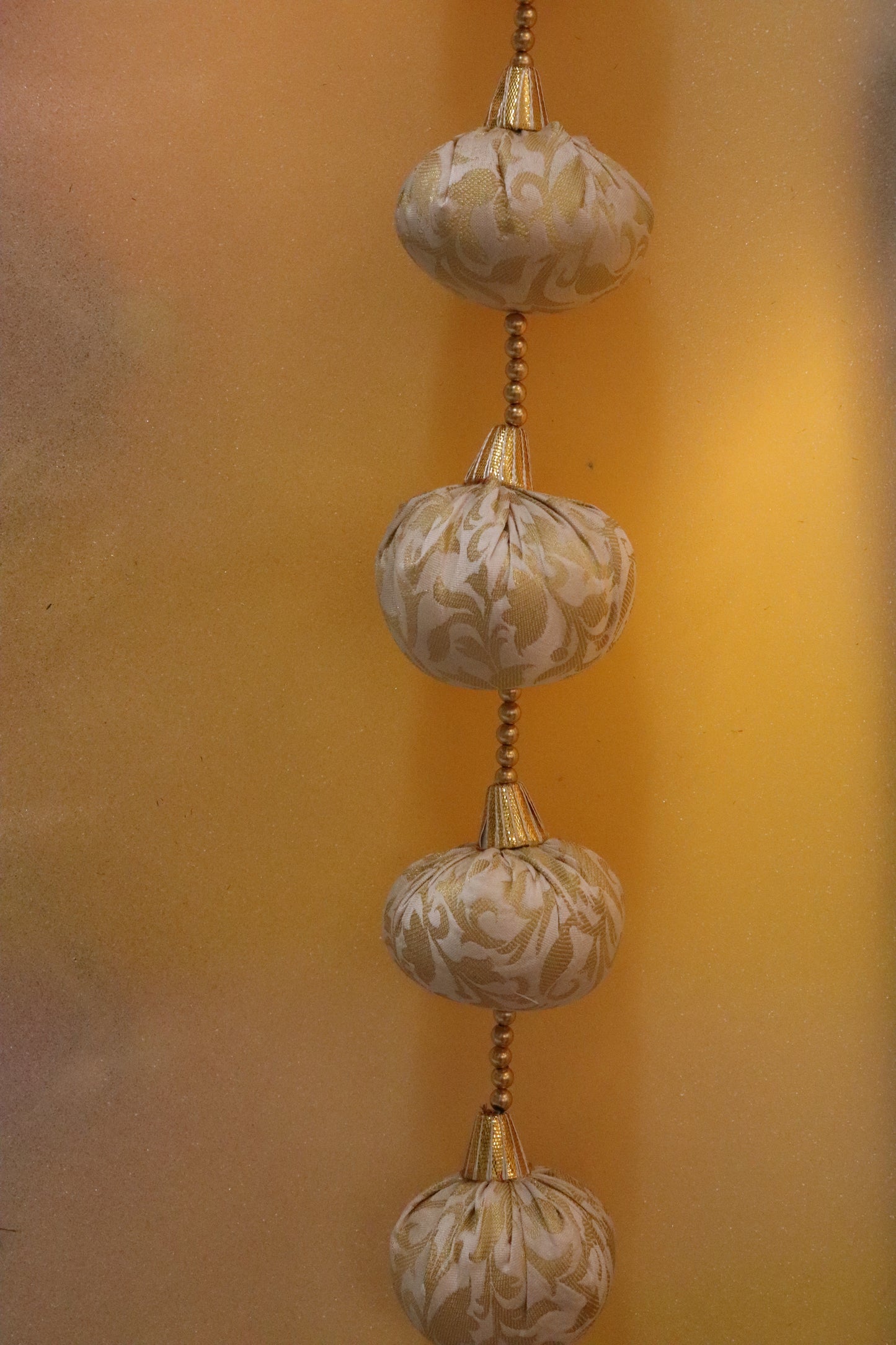 Brocade Baubles: Elegant Ball Hangings -White