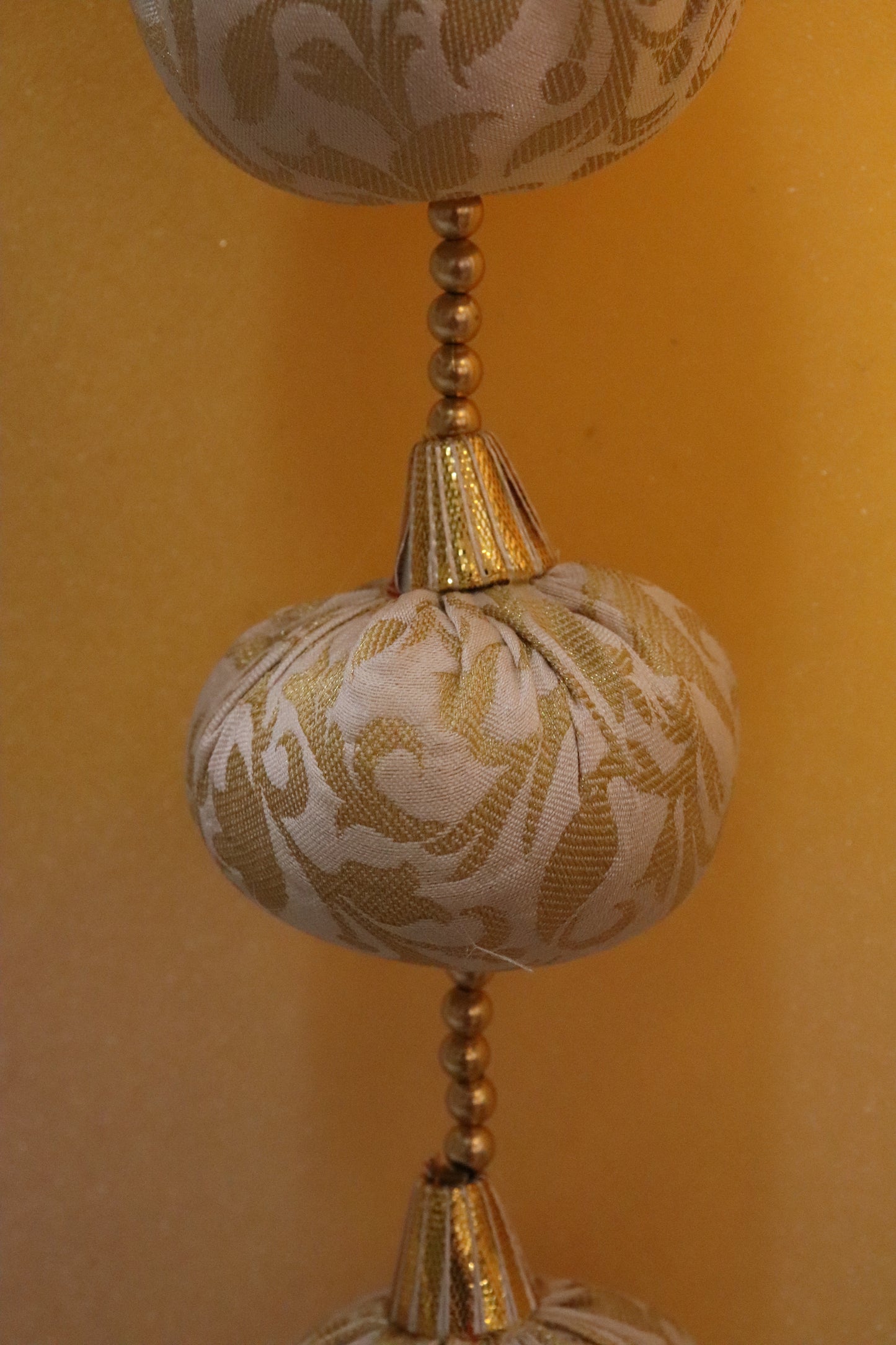 Brocade Baubles: Elegant Ball Hangings -White