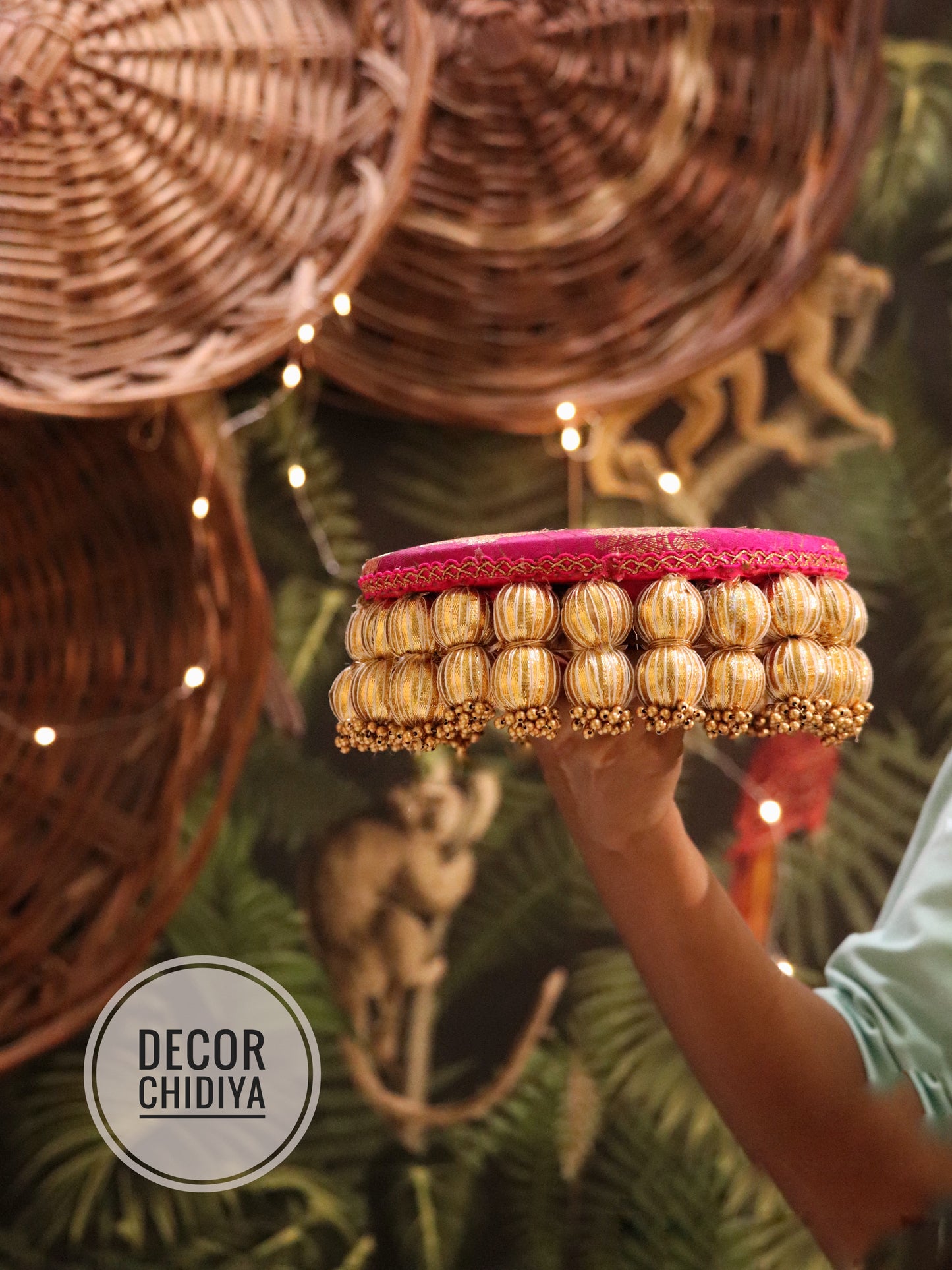 Jalkan - Amrai Rani pink color - Dropping Tassel Placemat