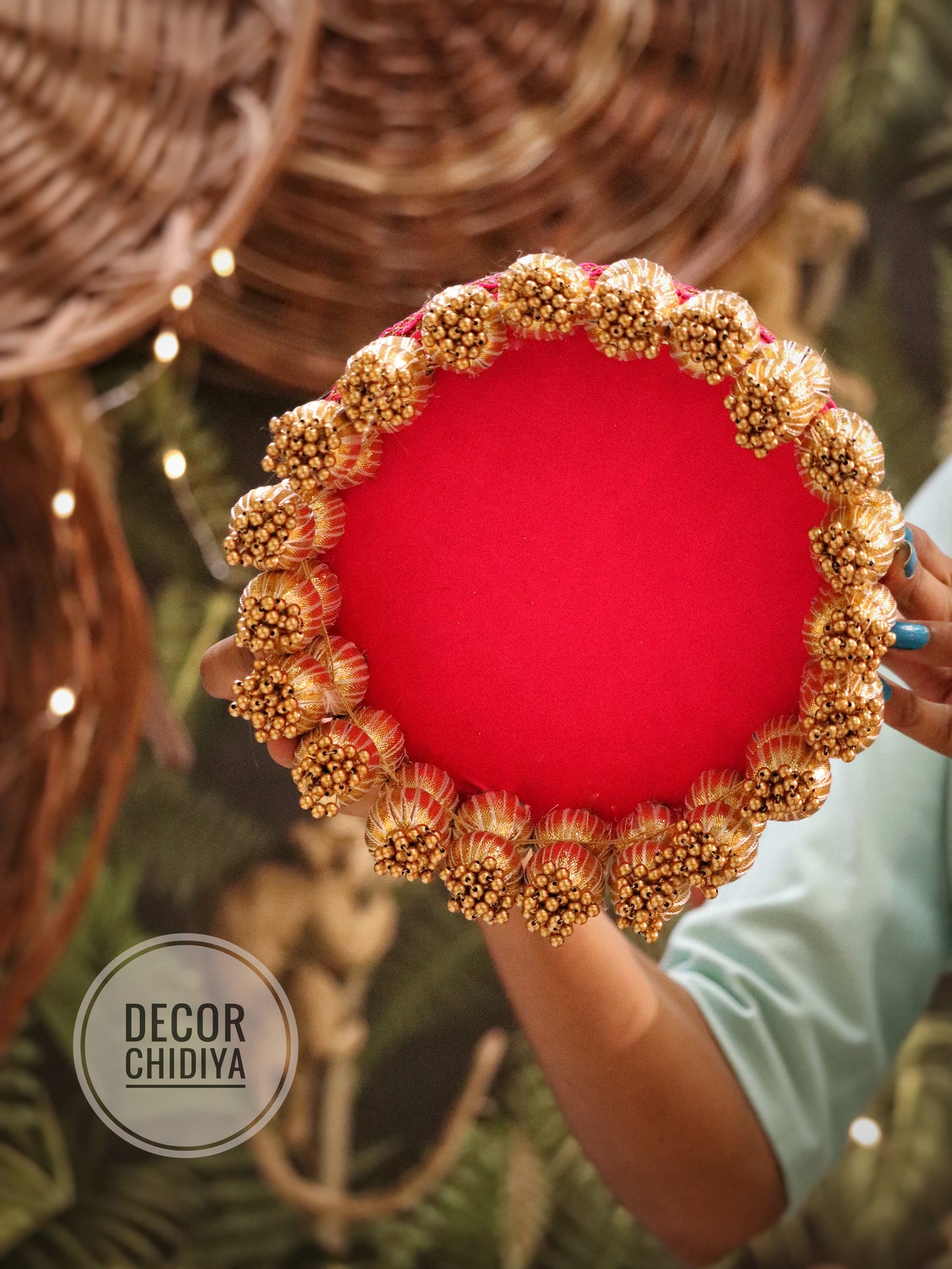 Jalkan - Amrai Rani pink color - Dropping Tassel Placemat