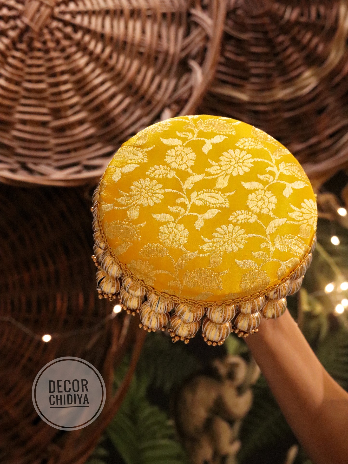 Jalkan - Sunehri yellow color - Dropping Tassel Placemat
