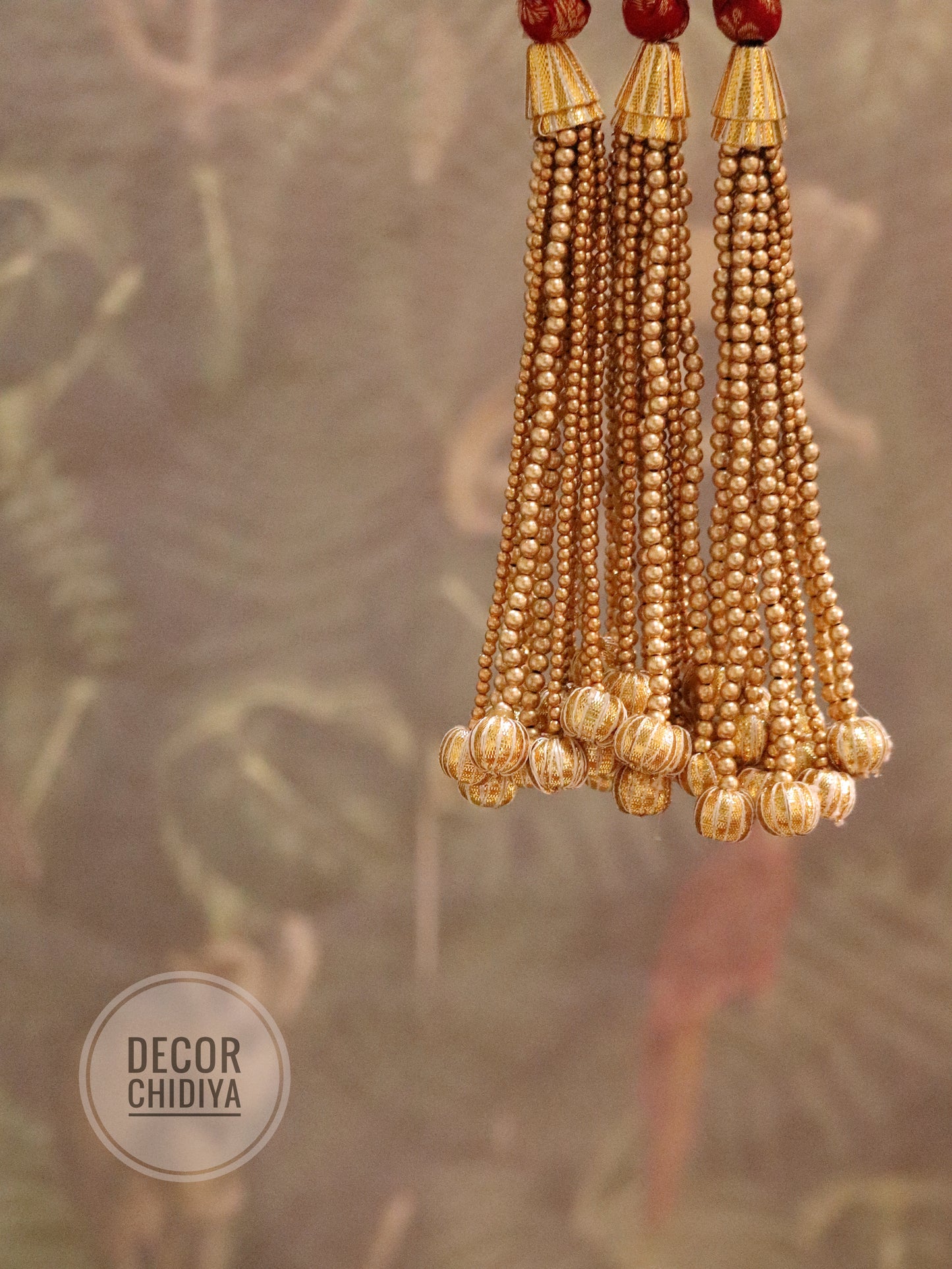 Aina - Mirror work wall hanging in Red and White - Chandra kumkum
