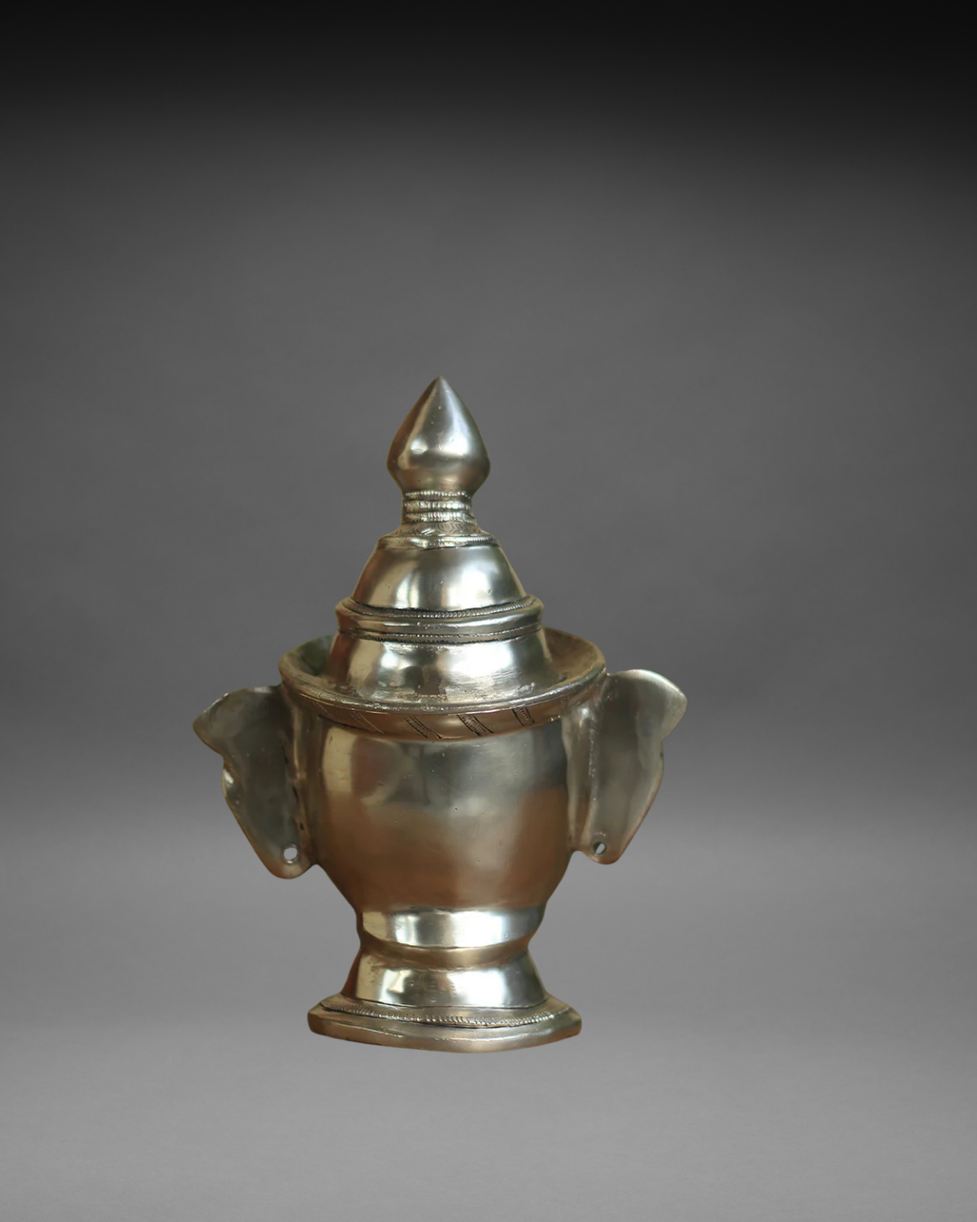 Brass Shiva Mukhlingam Idol -Silver Finished
