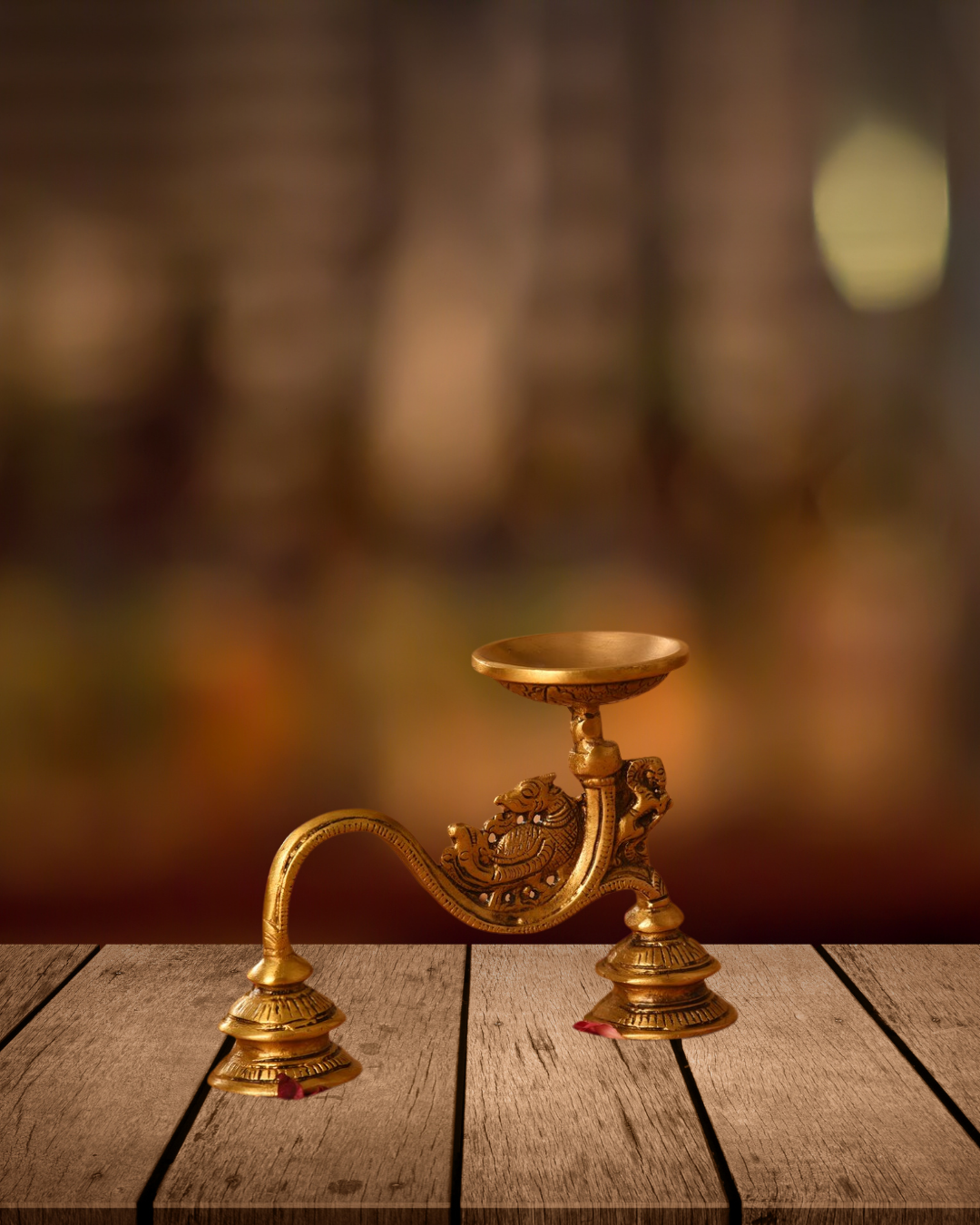 Antique Brass Diya | Handcrafted Brass Oil Lamp