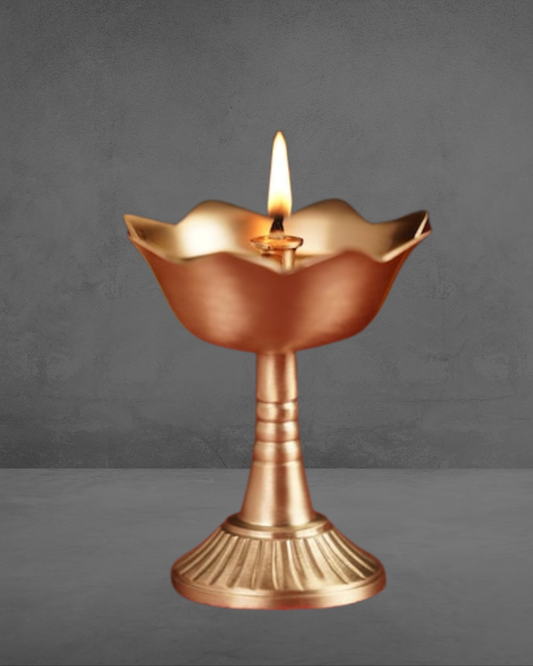 Antique hand carved kamal diya stand