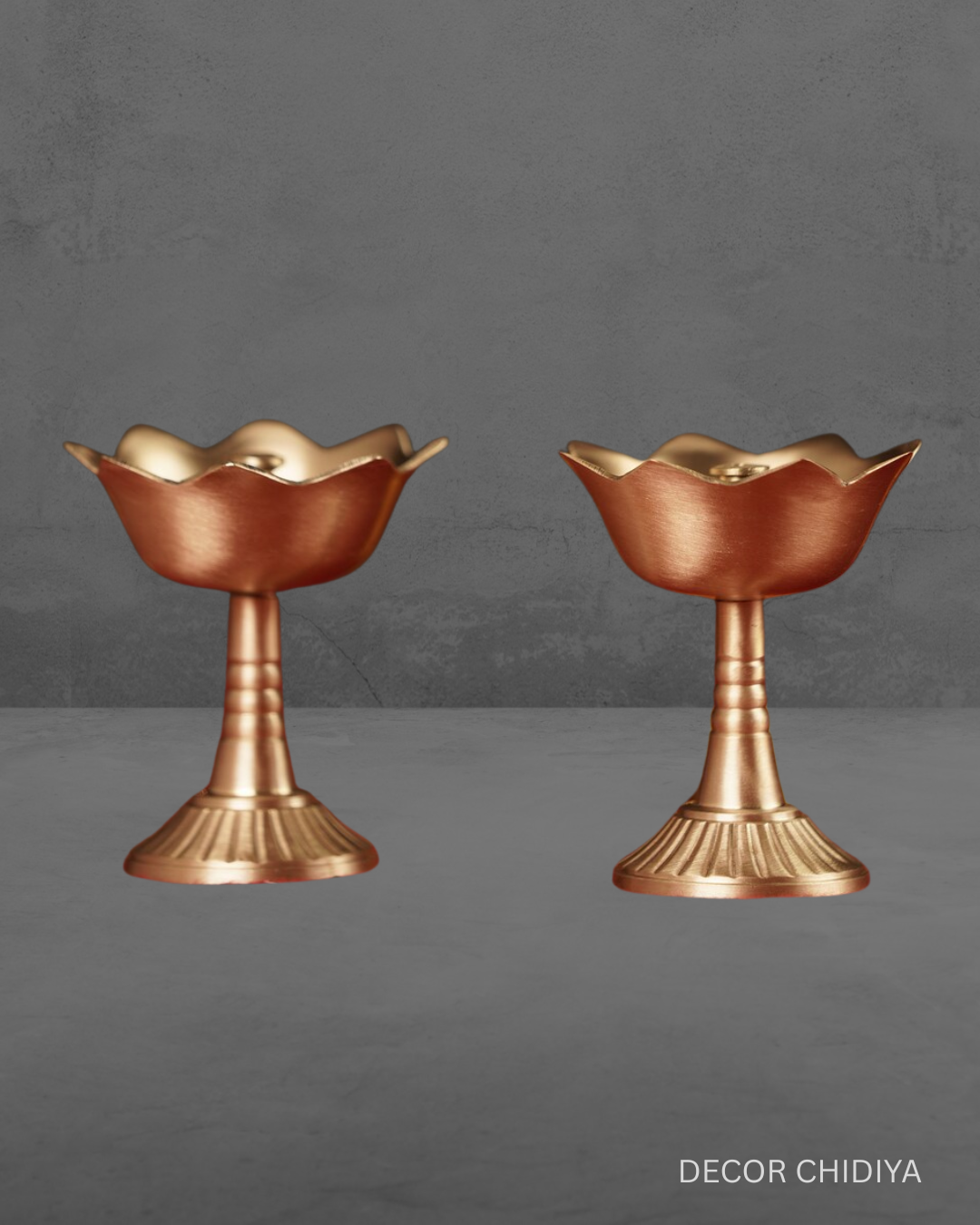 Antique hand carved kamal diya stand