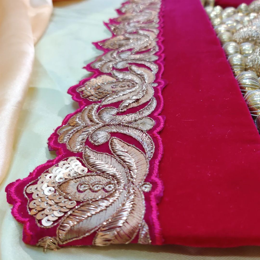 Exclusive- Nathdwara velvet Toran -Laal - small motifs brocade toran
