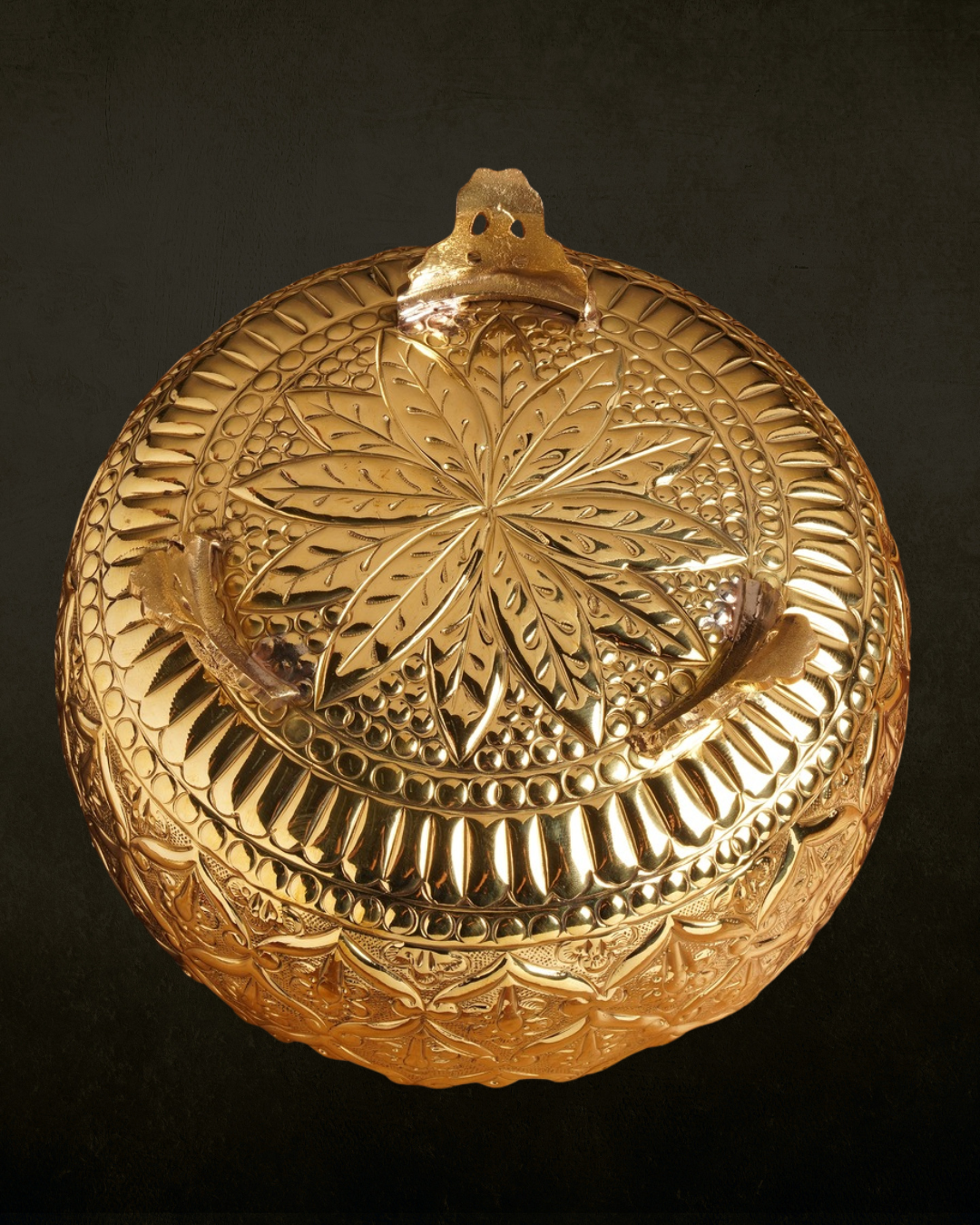 Ornate Embossed Brass Urli with Legs for Pooja & Festive Decor | Traditional Handcrafted Brass Urli Bowl