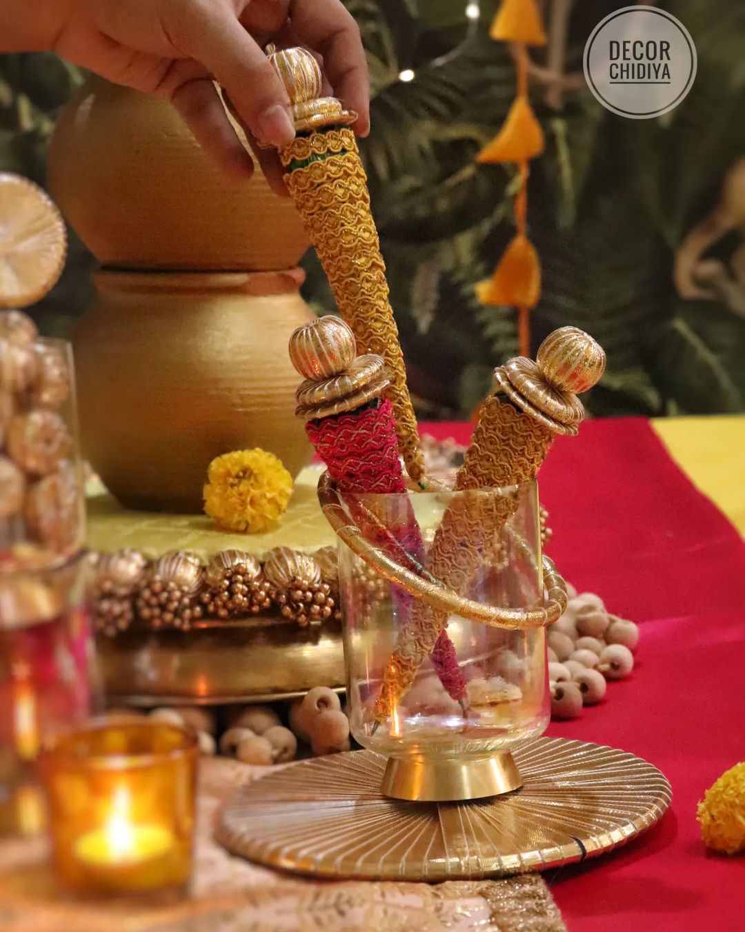 Peeli haldi - Table centerpiece theme set