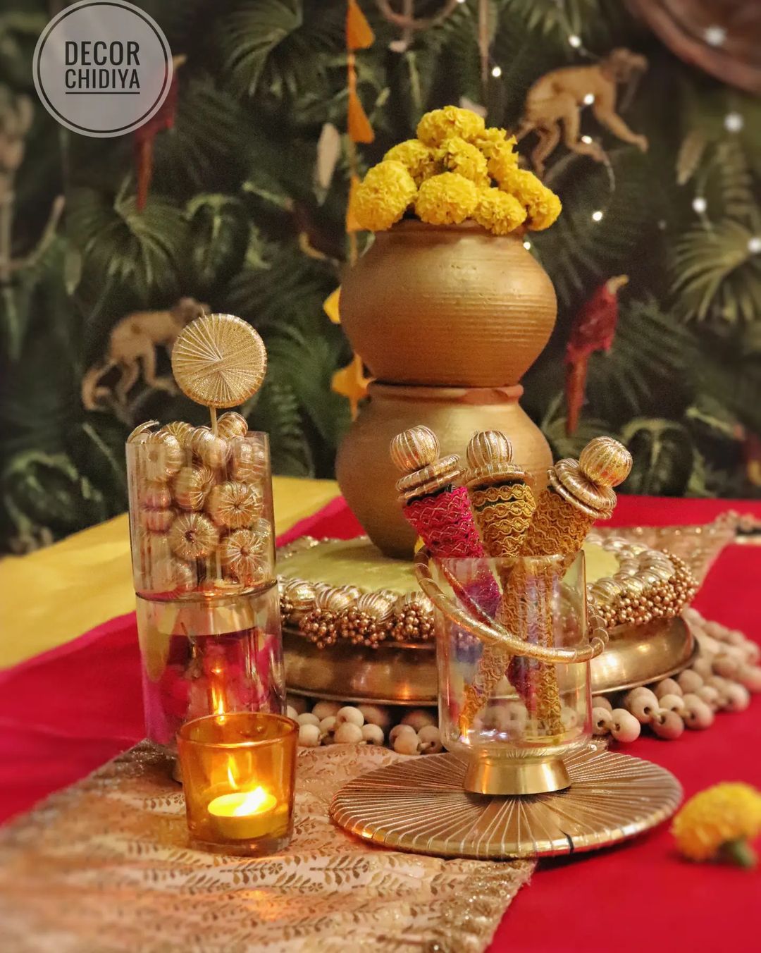 Peeli haldi - Table centerpiece theme set