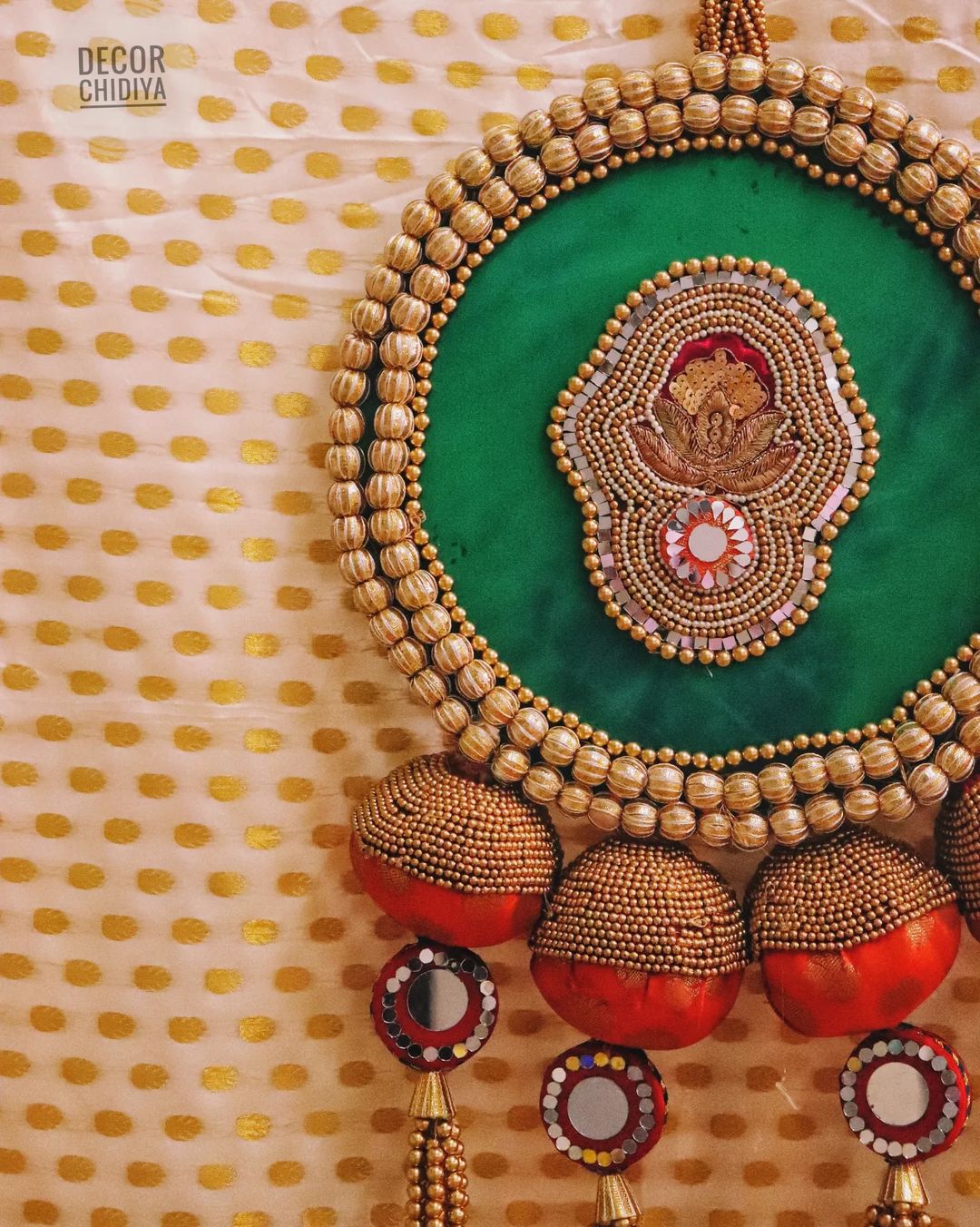 Ambuj-green and orange - wall hanging