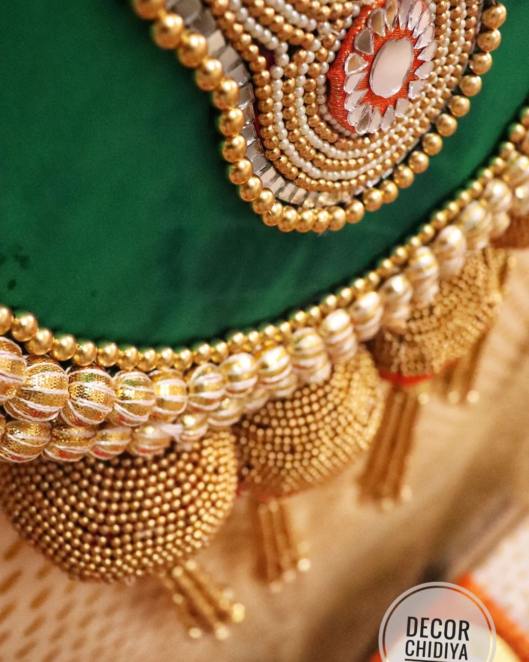 Ambuj-green and orange - wall hanging