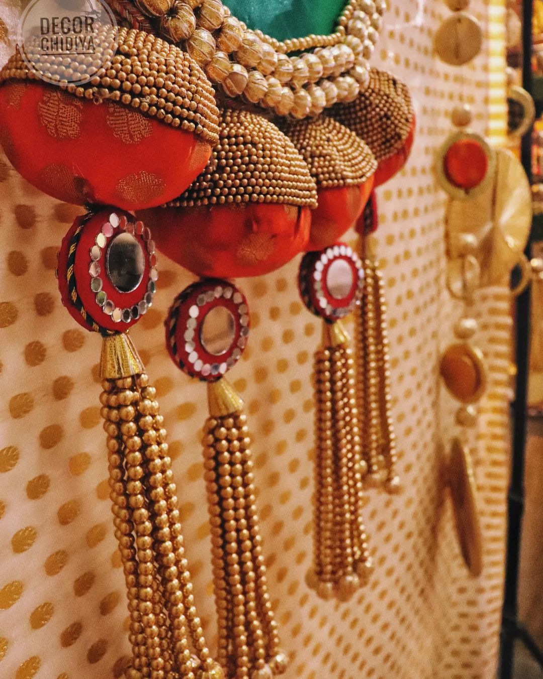 Ambuj-green and orange - wall hanging