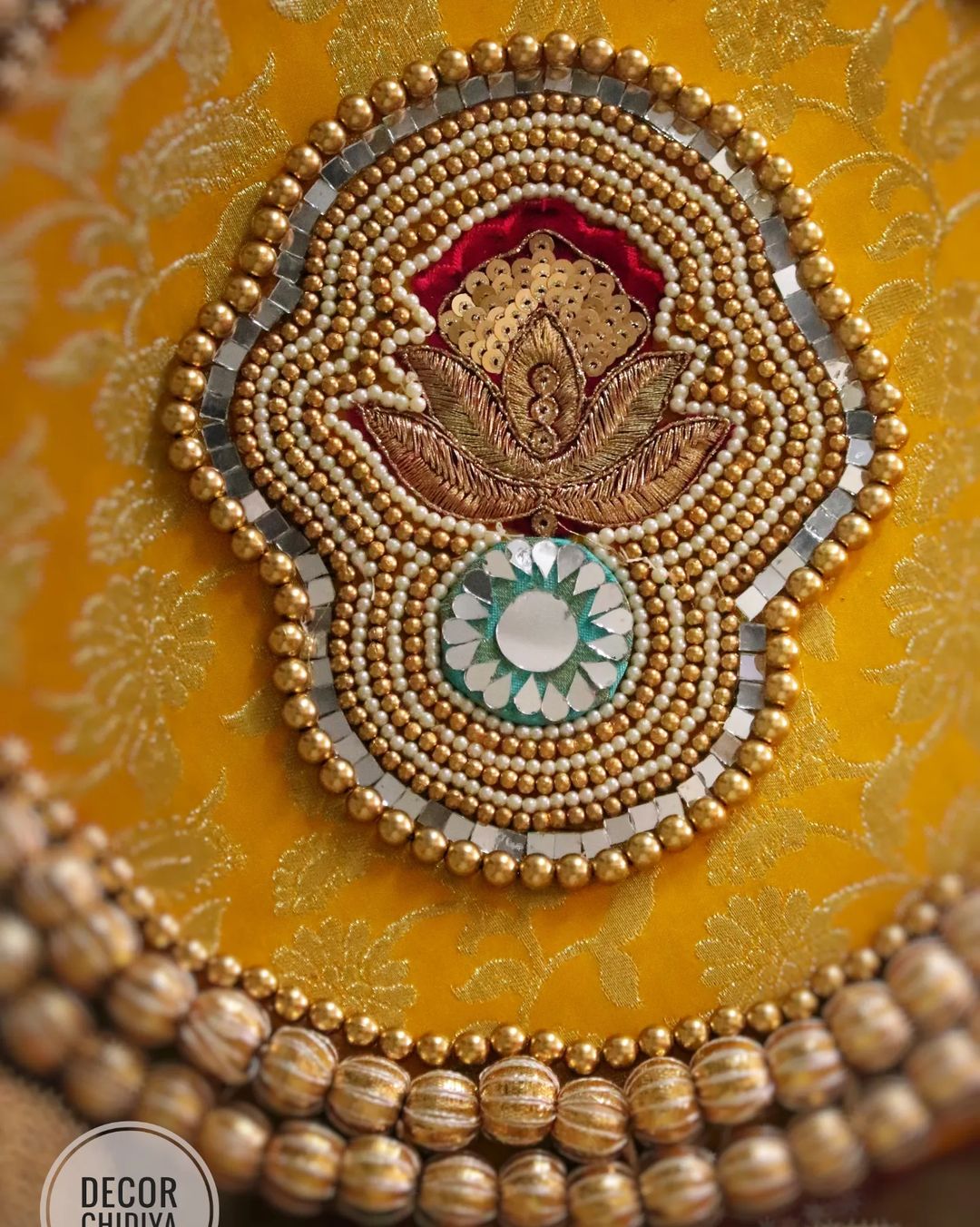 Ambuj-yellow and seagreen - wall hanging