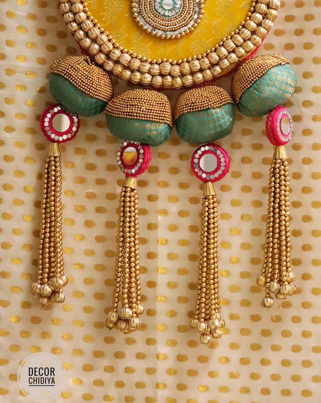 Ambuj-yellow and seagreen - wall hanging