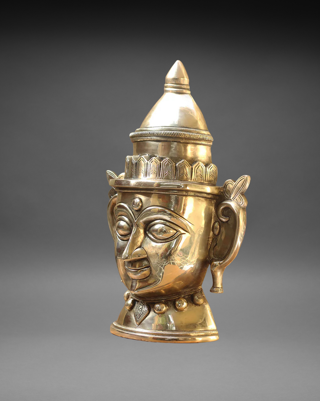 Brass Shiva Gauri Mukhlingam Mask 14"