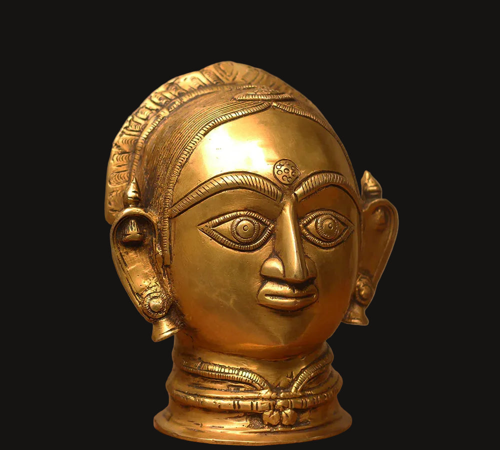Brass Gauri Head/Mask 10"