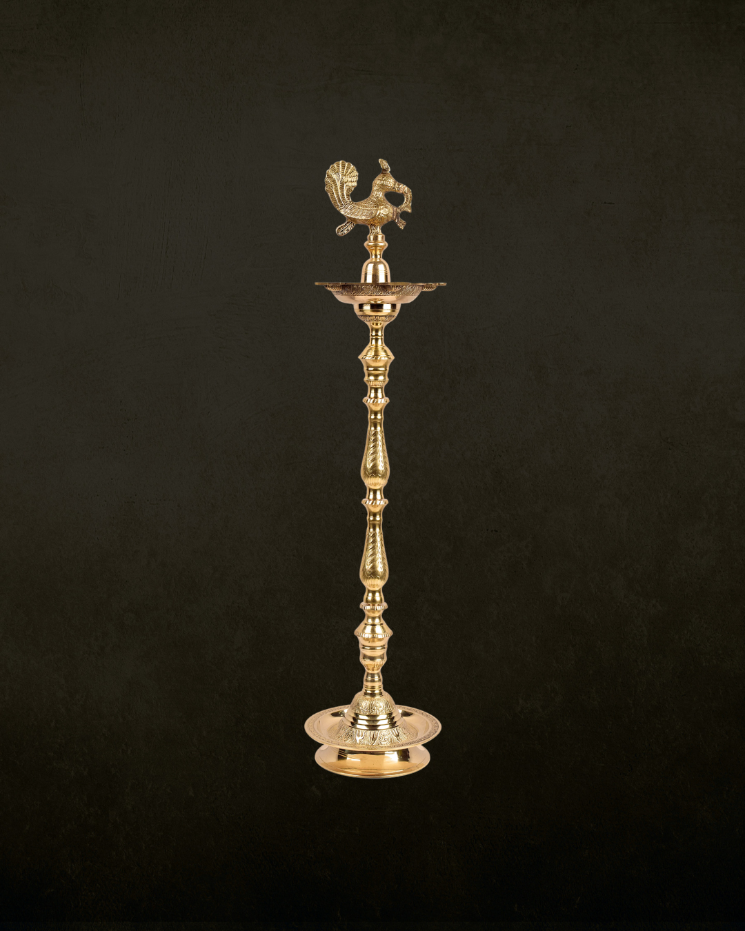 48 Inch Brass Kerala Peacock Samai Deepam Inauguration Lamp