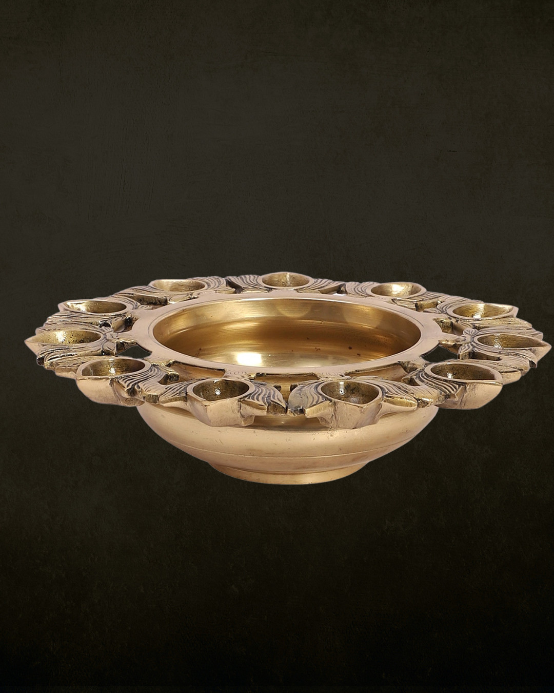 Lotus Diya Brass Urli for Pooja & Festive Decor | Traditional Floating Diya Urli Bowl