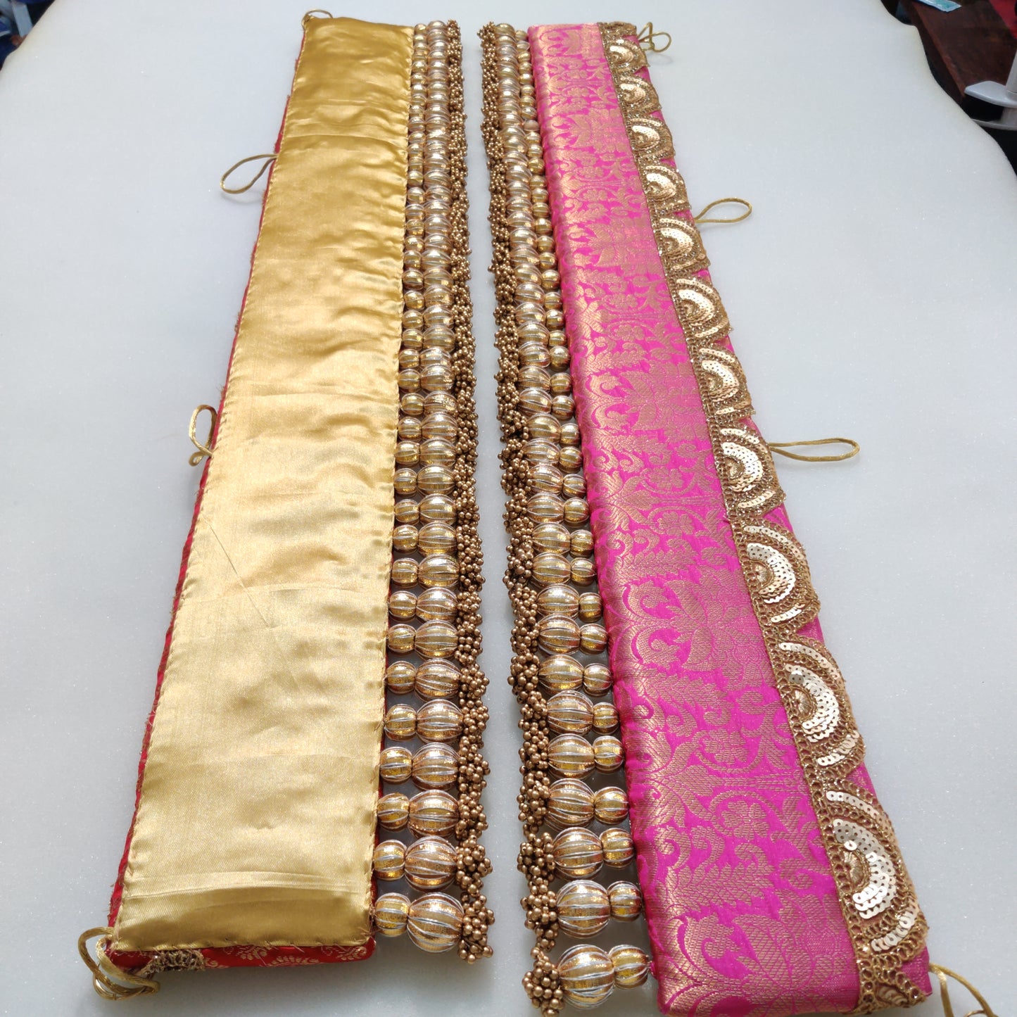 Exquisite Red and Pink Toran Combo: Set of Three Handcrafted Decorative Doorway toran