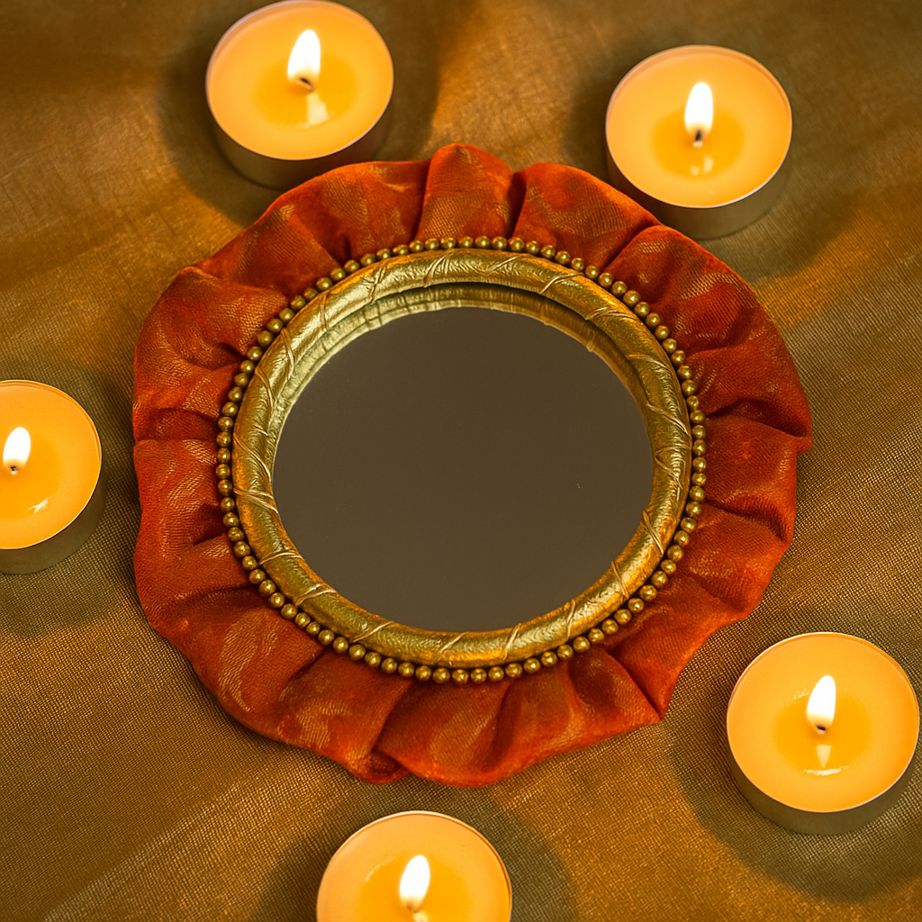 Frill mirror reversible placemat - LIMITED EDITION - 4 inches round