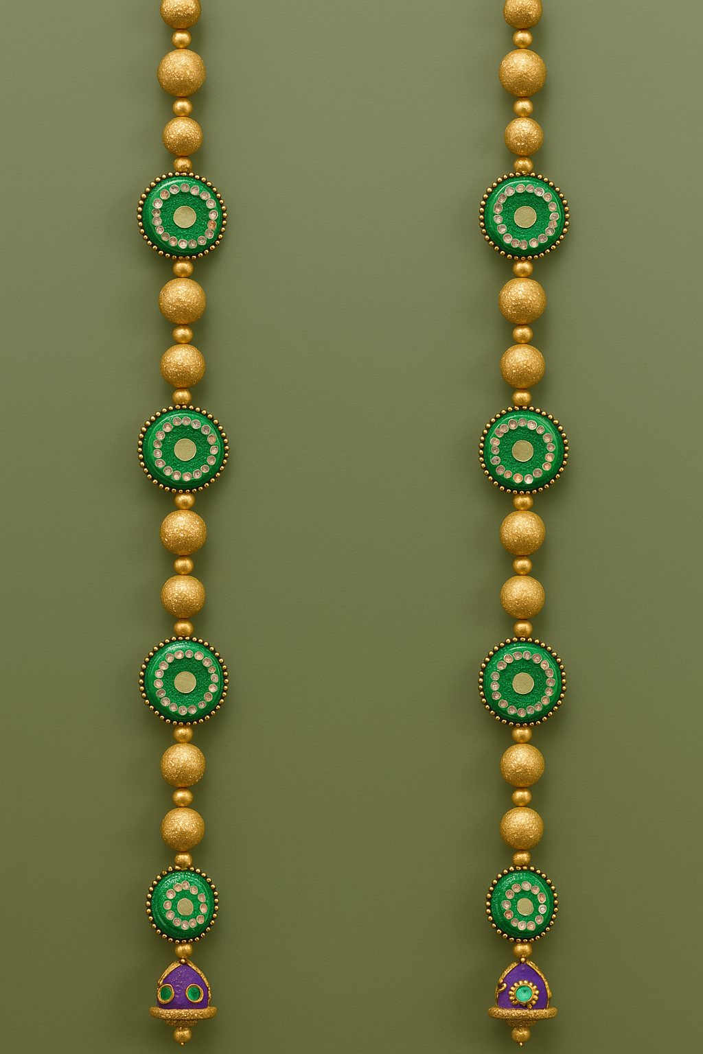 ZARI MIRROR WORK HANGING PAIR - VARIOUS COLORS