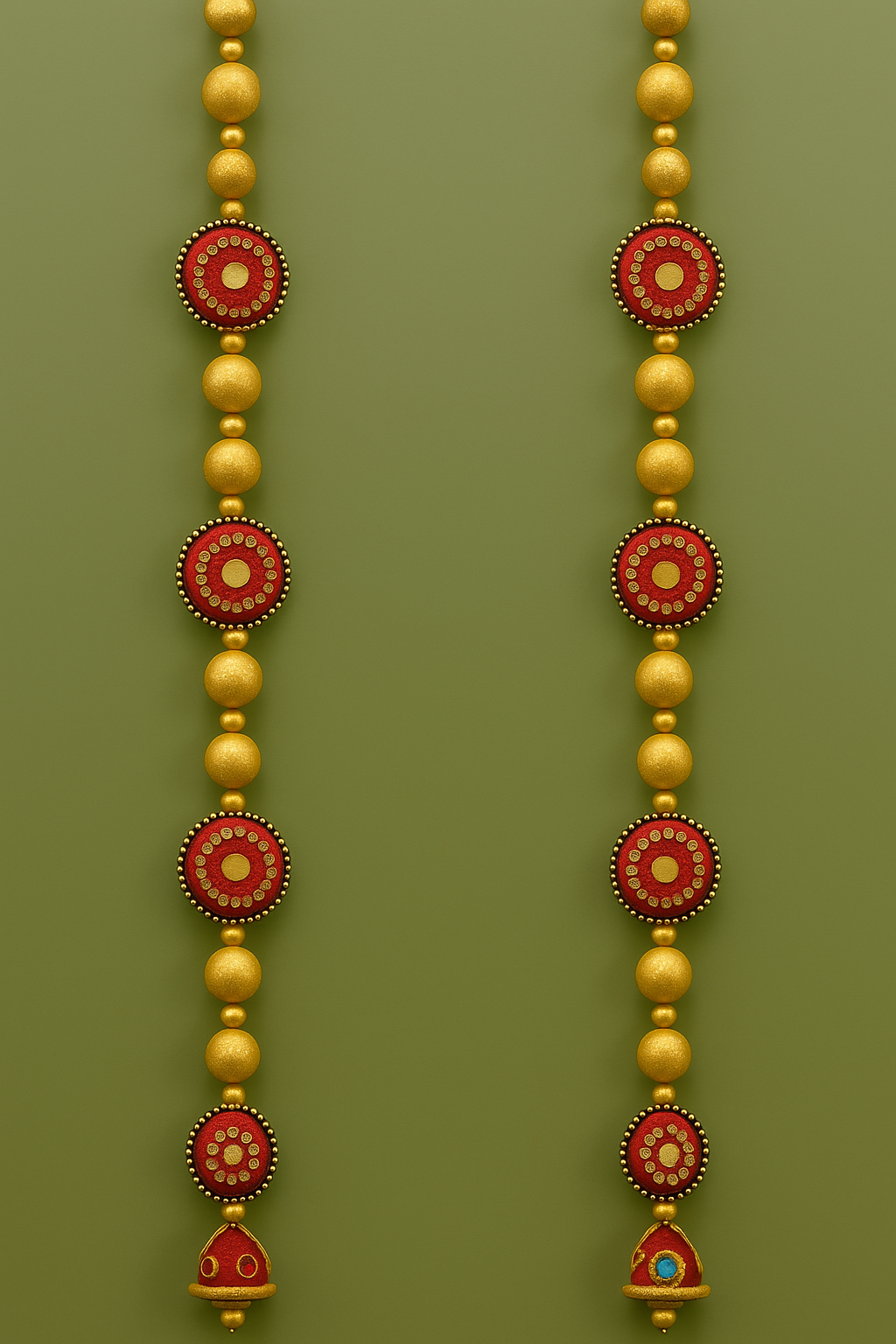 ZARI MIRROR WORK HANGING PAIR - VARIOUS COLORS