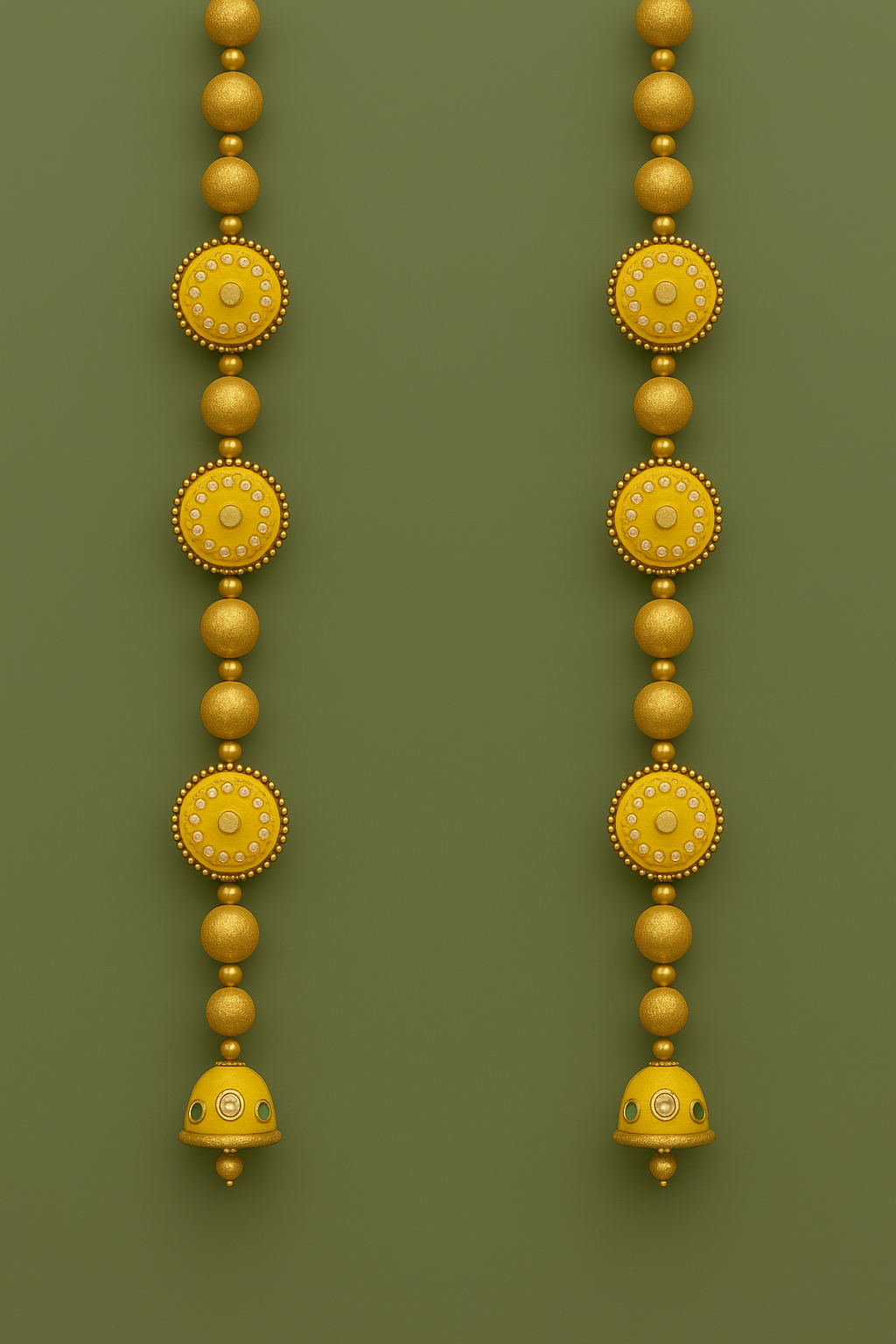 ZARI MIRROR WORK HANGING PAIR - VARIOUS COLORS